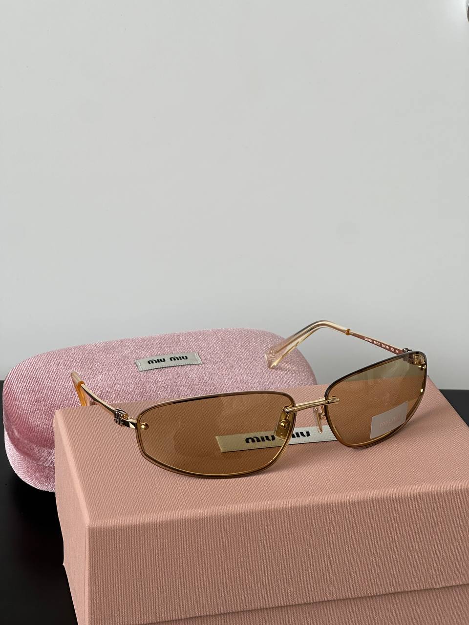 Miu Miu SMU A50 Rectangular Metal Sunglasses