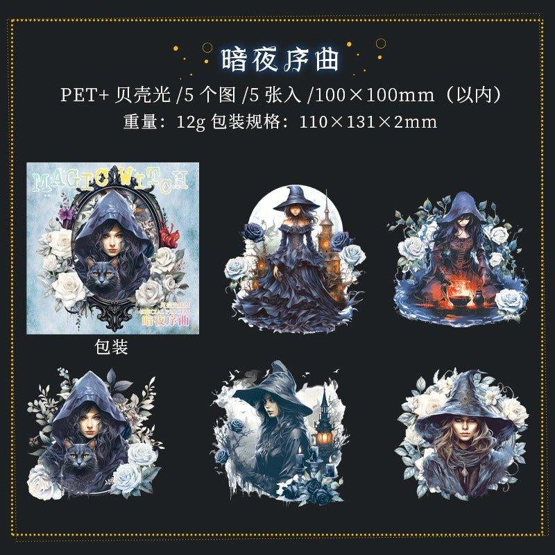 1027 PET Stickers Magic Witch Series