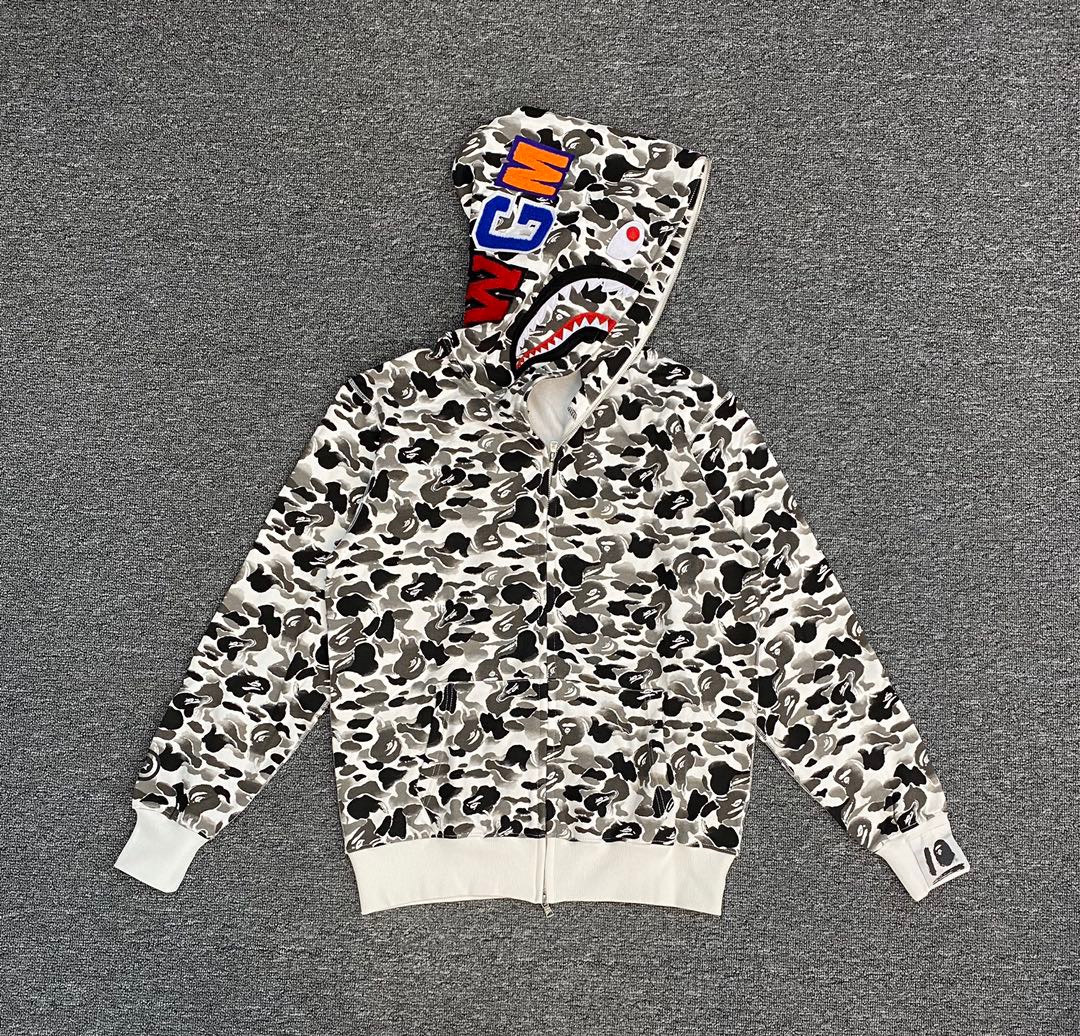 1:1 Best Quality Ink Color Camo Zipper Hoodie