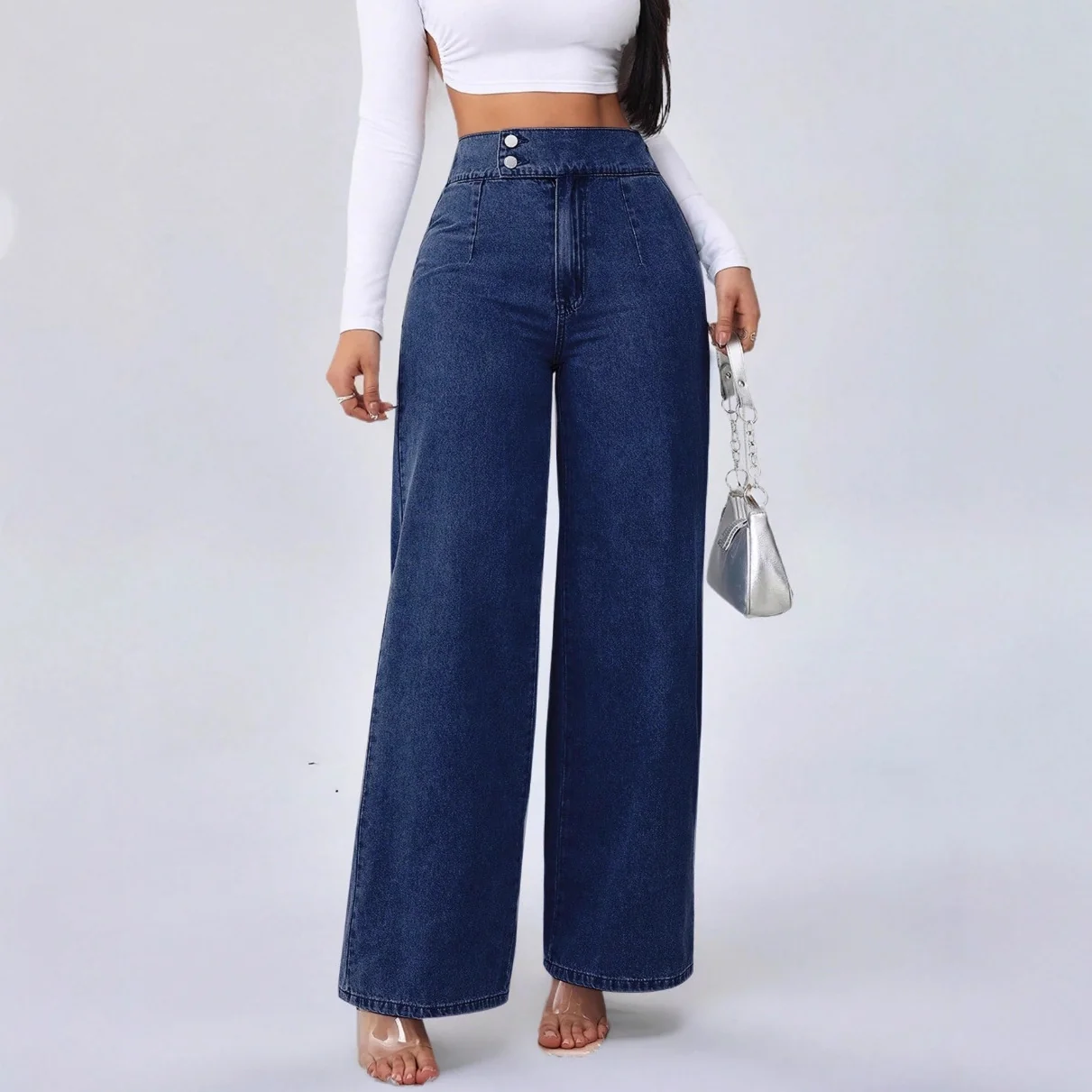 Jean Large Taille Haute 