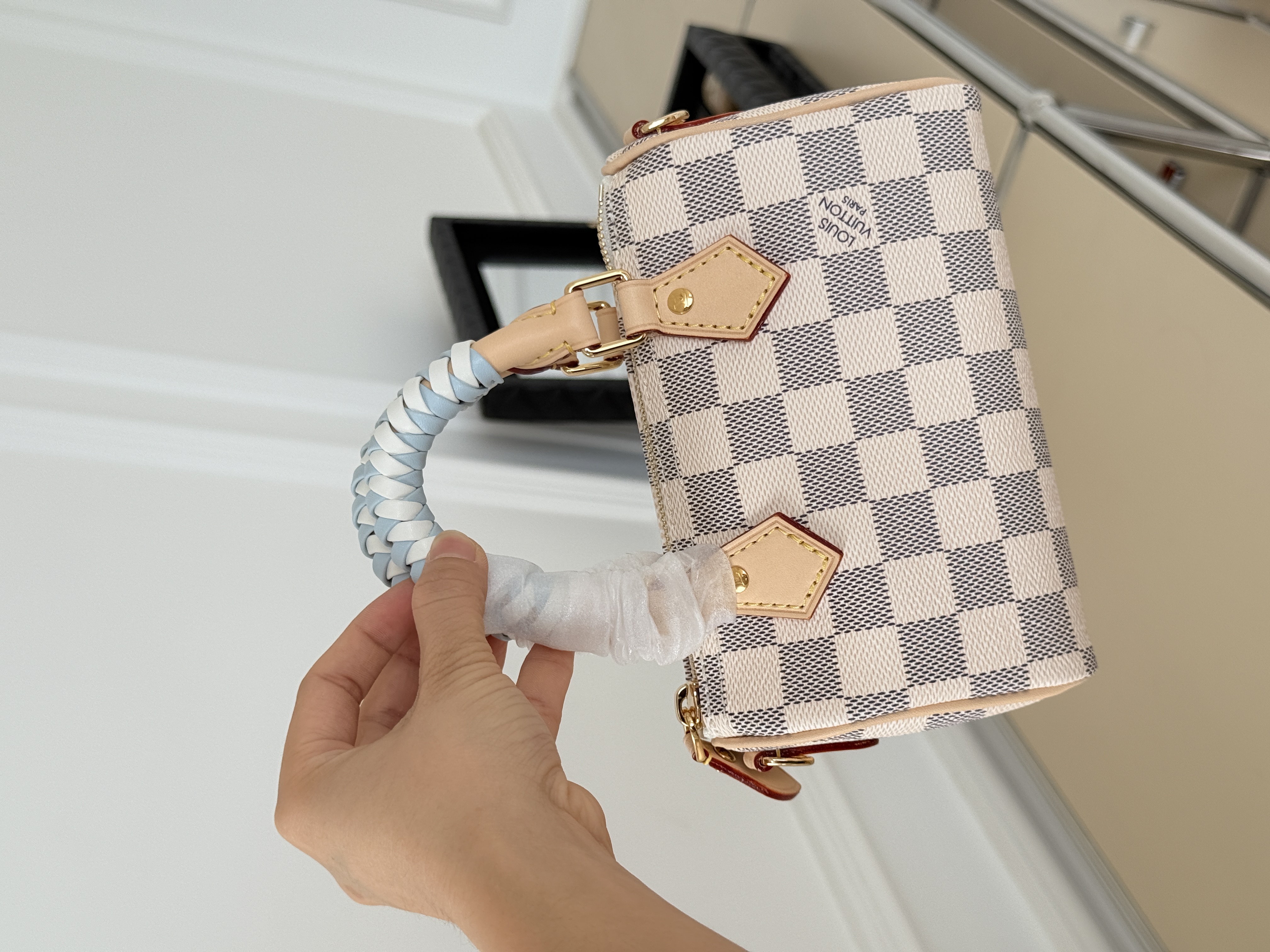 Louis Vuitton Nano Speedy Damier Azur Handbag