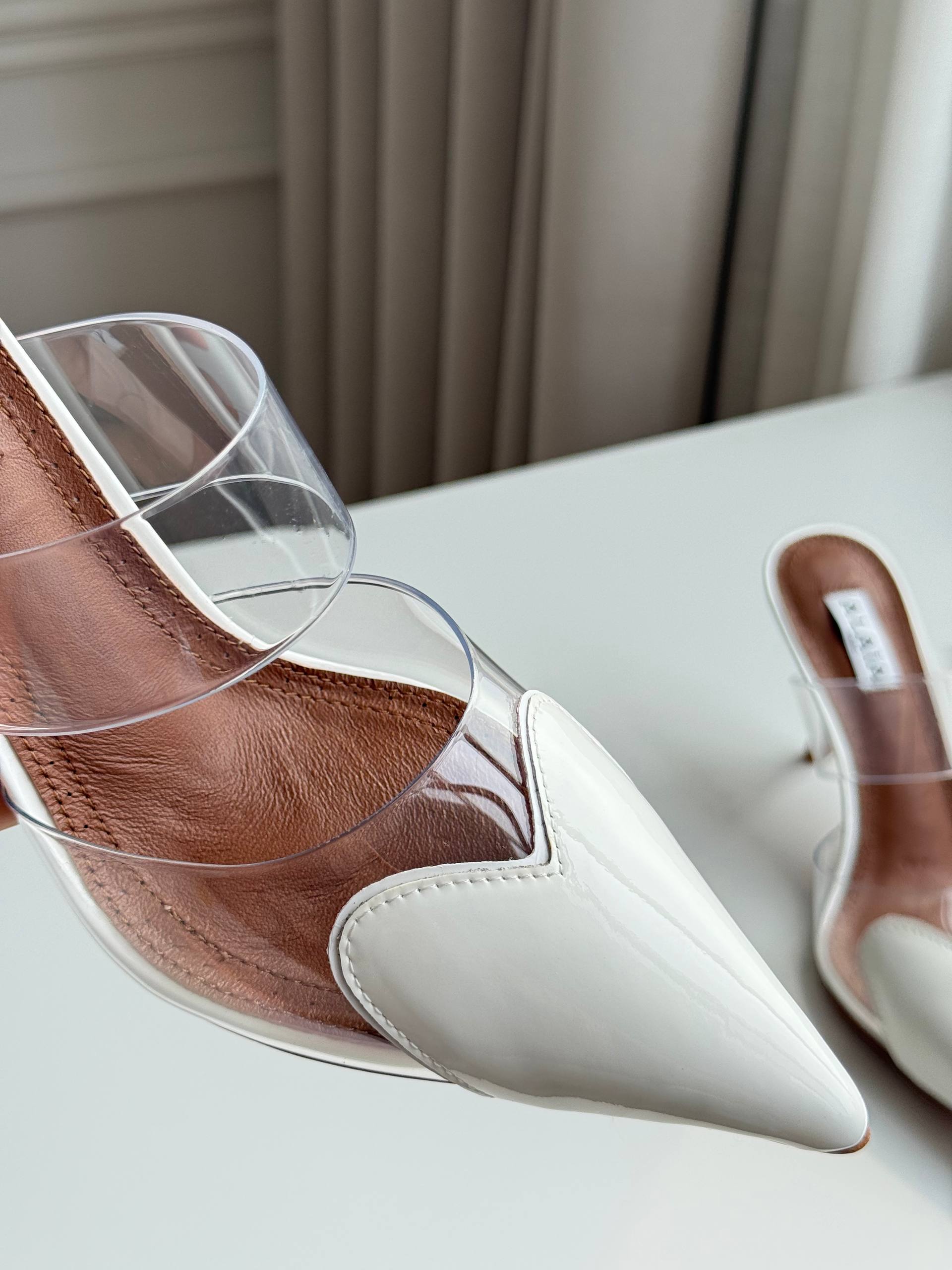 ALAIA Heart-Toe PVC Strap High-Heel Mules