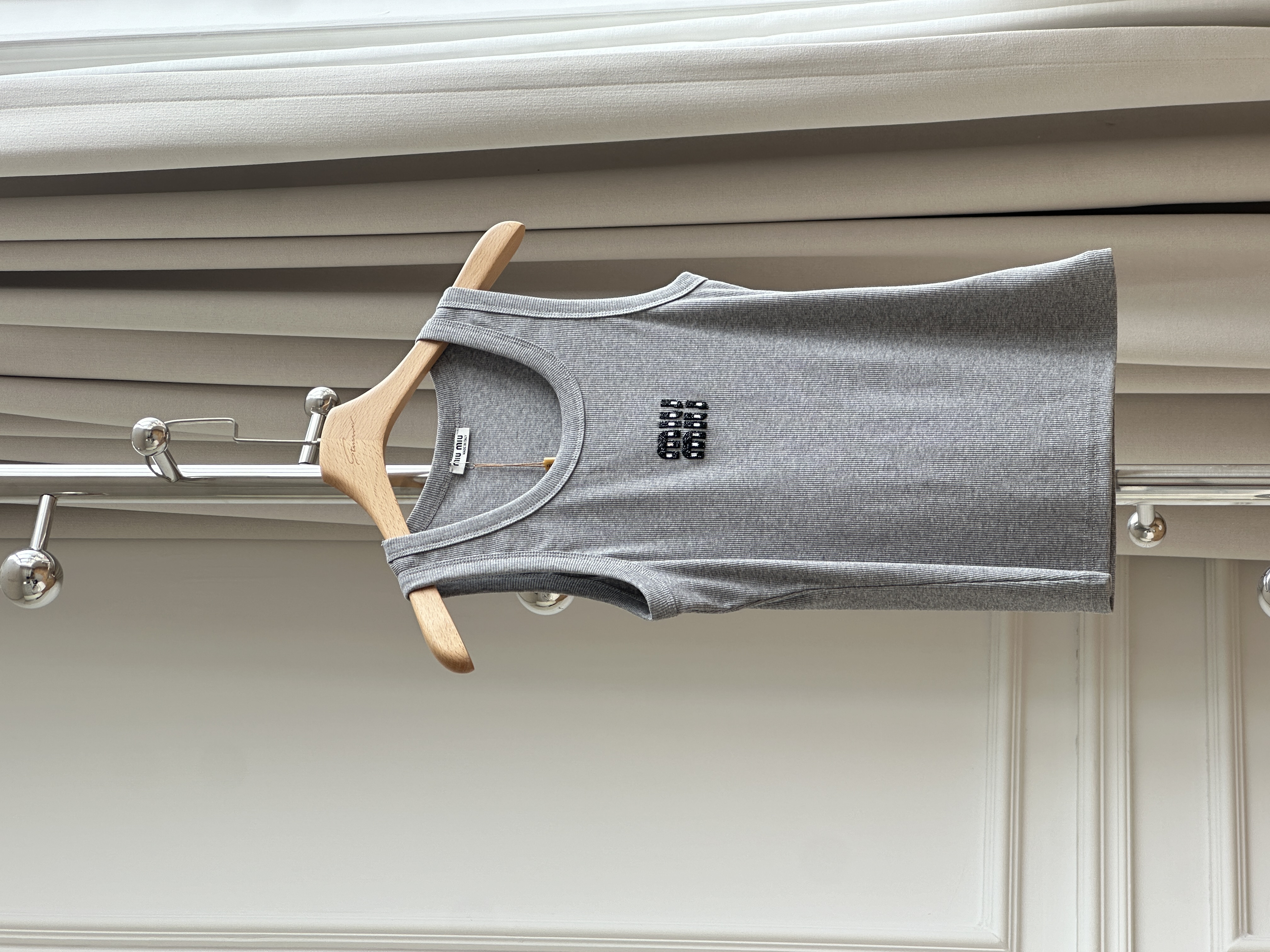 Miu Miu Logo Ribbed Tank Top