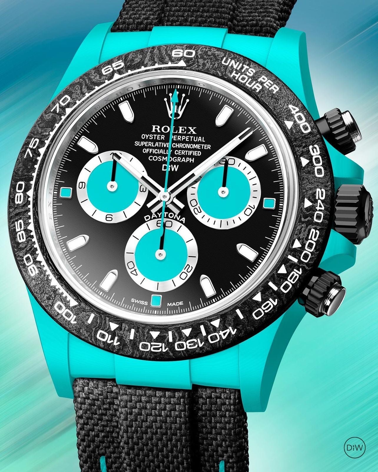 DiW Rolex Daytona CELESTE In Quartz Fiber【1:1 Replica】