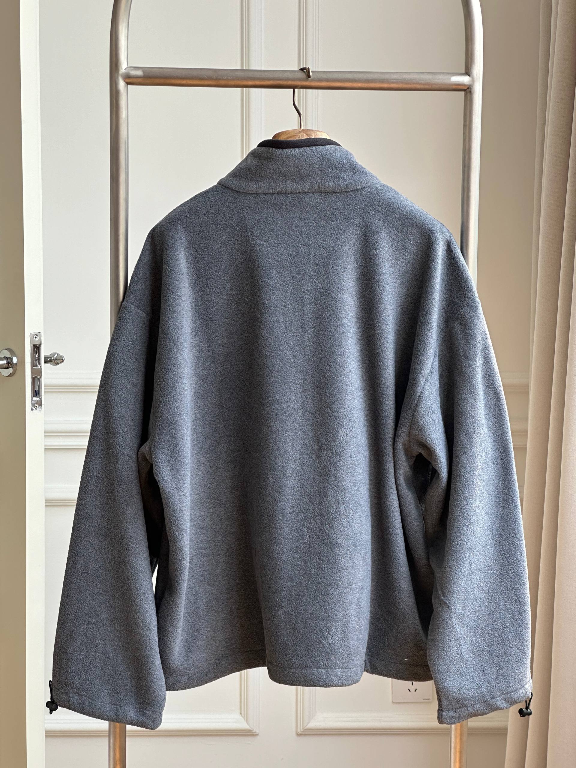 Miu Miu Grey Fleece Stand Collar Zipper Jacket