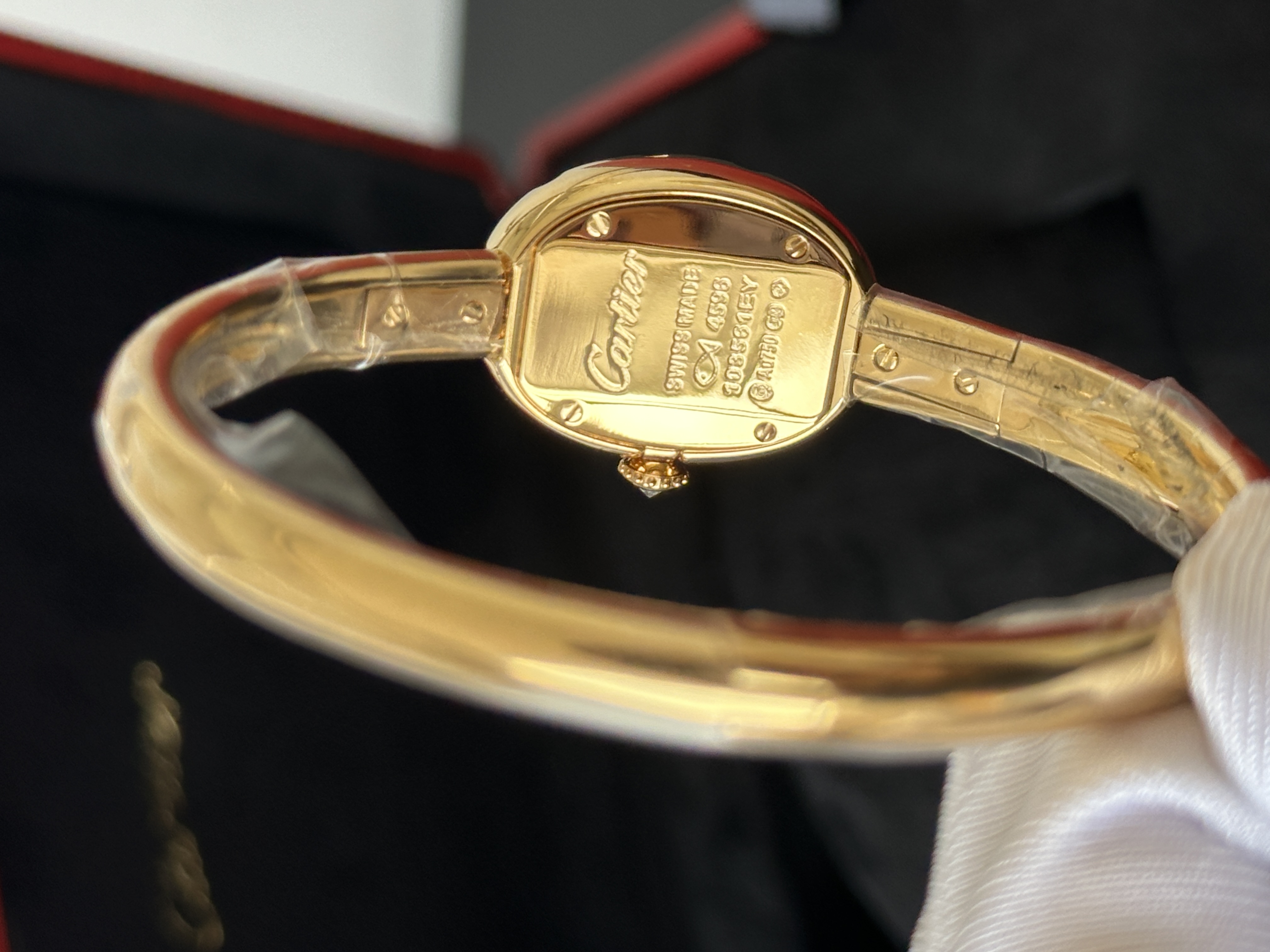 Cartier Baignoire Oval Yellow Gold Diamond Bangle Watch