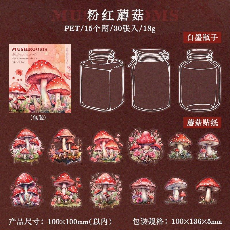 1097 PET Stickers Mushroom in a bottle series