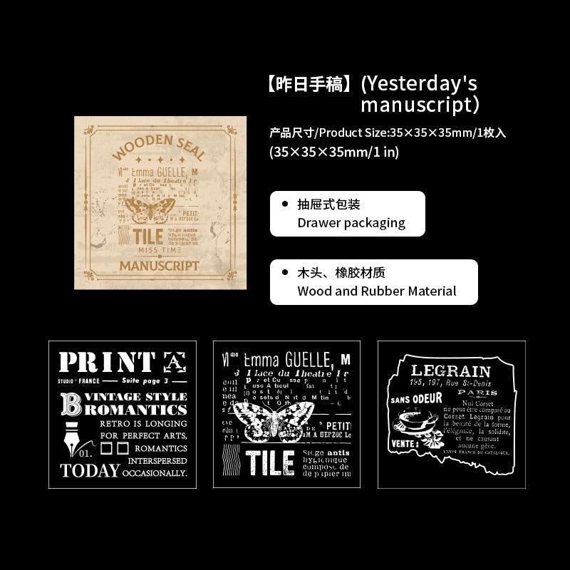 7005  3-in-1 Wooden Stamp Long Moon and Stars Series