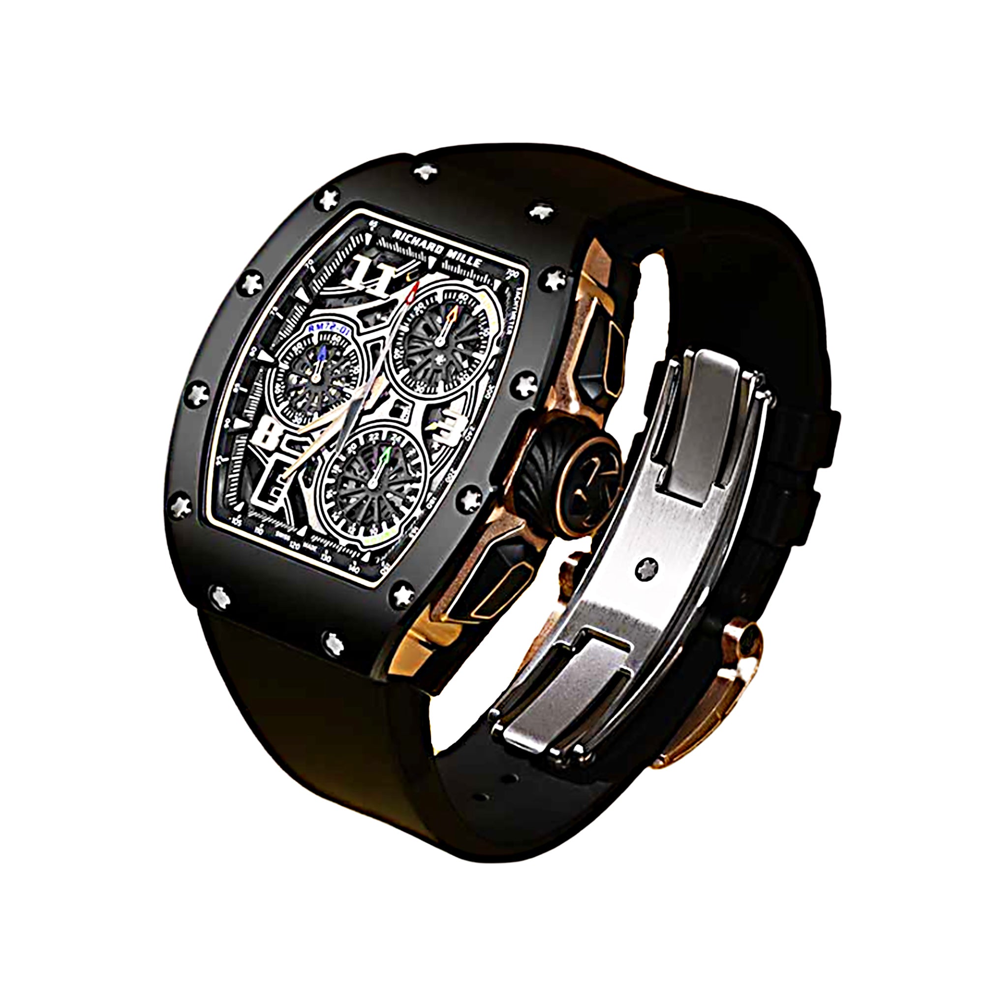 Richard Mille Lifestyle IN-HOUSE Chronograph Black Ceramic RM72-01【1:1 Replica】