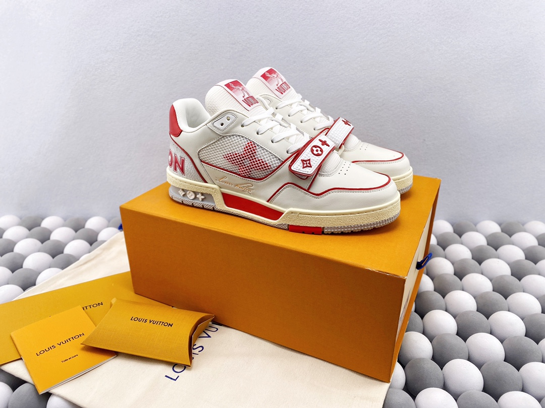 2024 LV Trainer Low Red X white Mesh 1A98VI
