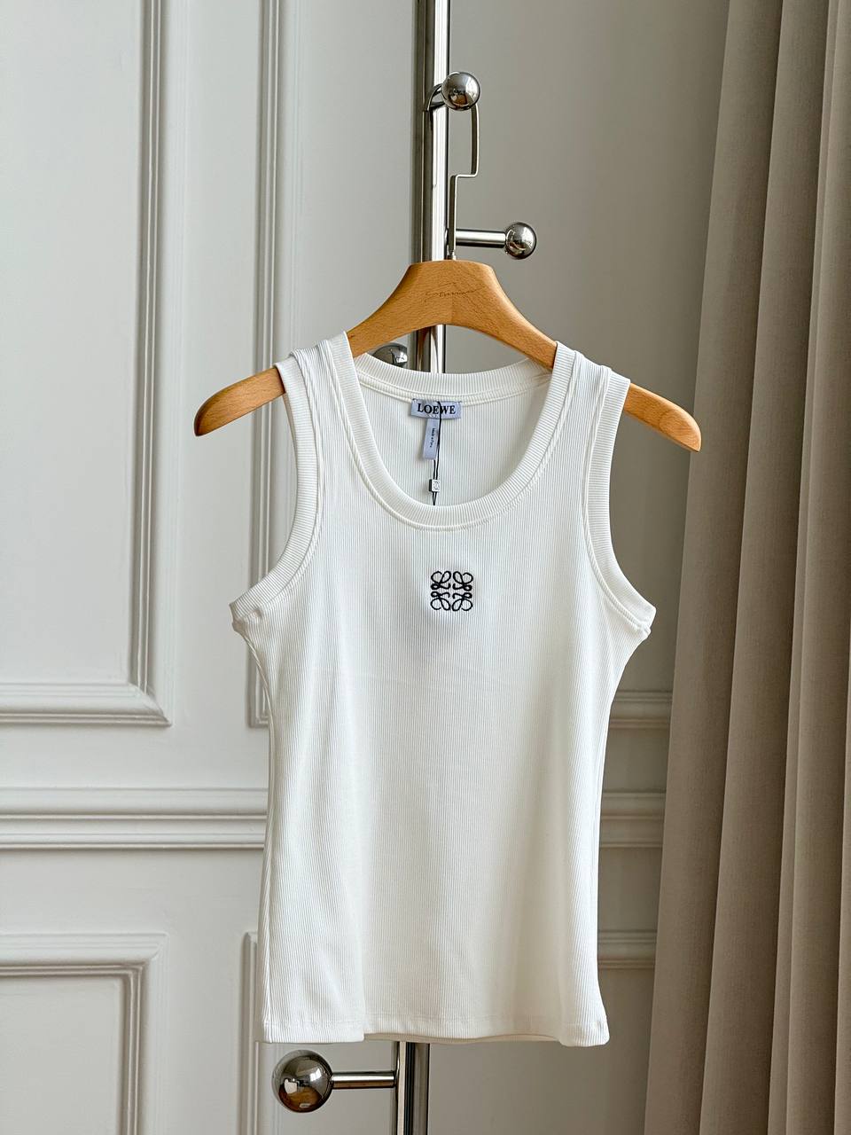 LOEWE Anagram Embroidered Ribbed Tank Top