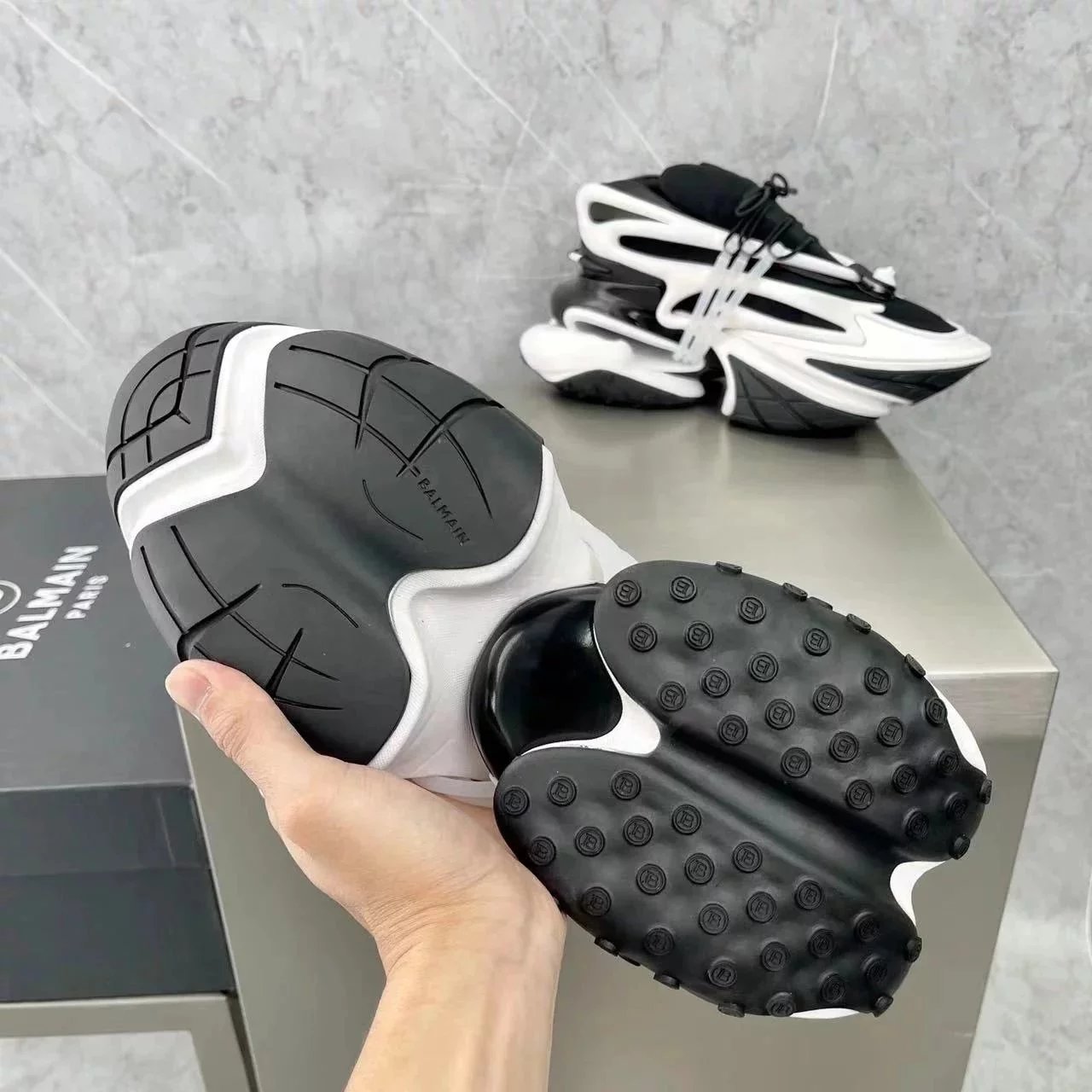 2022 Balmain Bullet Shoes Panda Colors