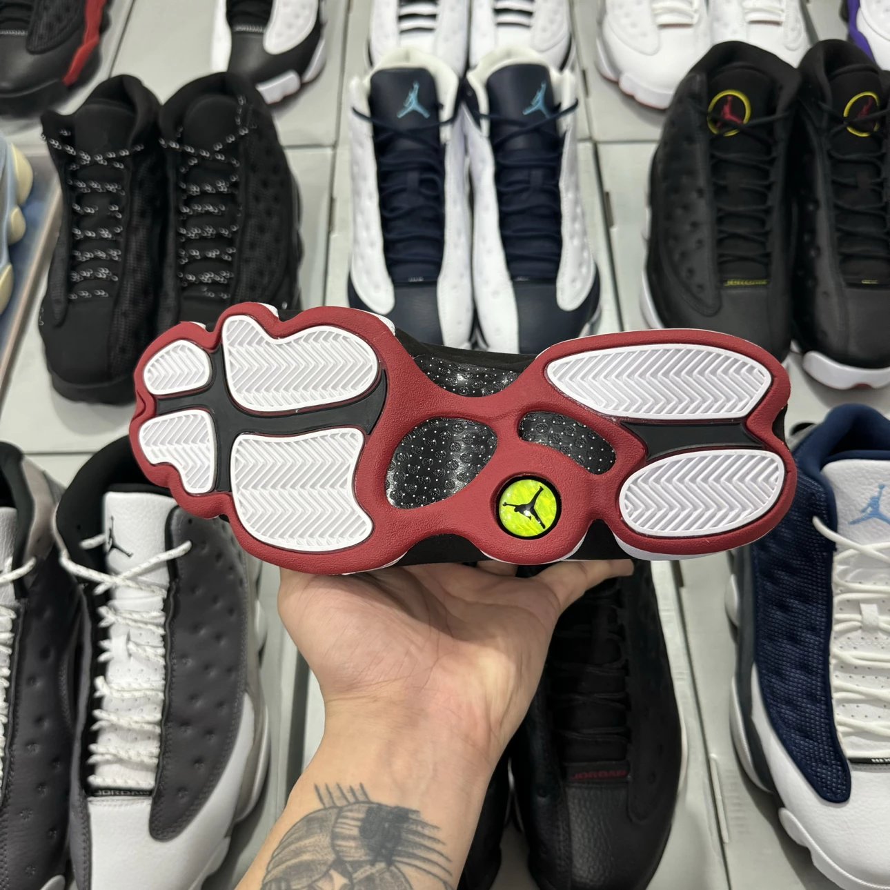 Air Jordan 13 Panda Color with Red Logo