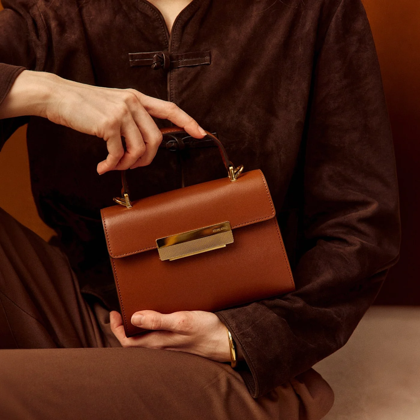 Mini Capucine - Cuir Box Camel