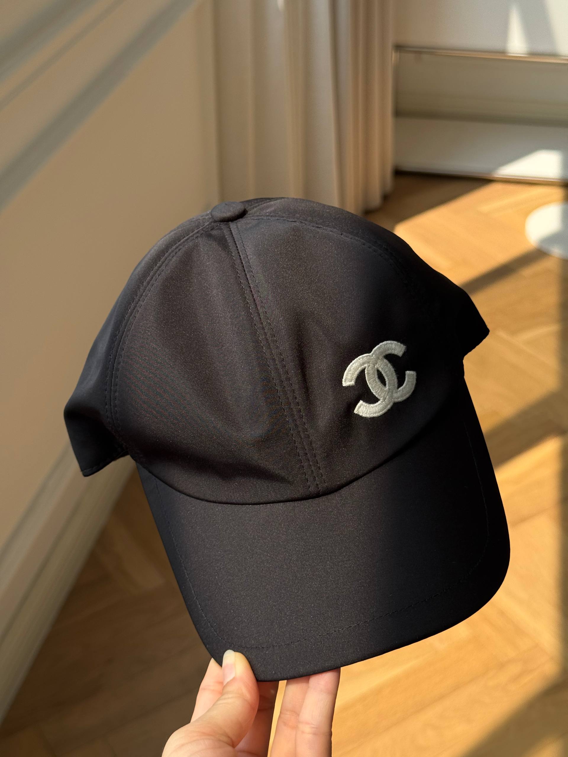 Chanel Black & Silver CC Baseball Cap