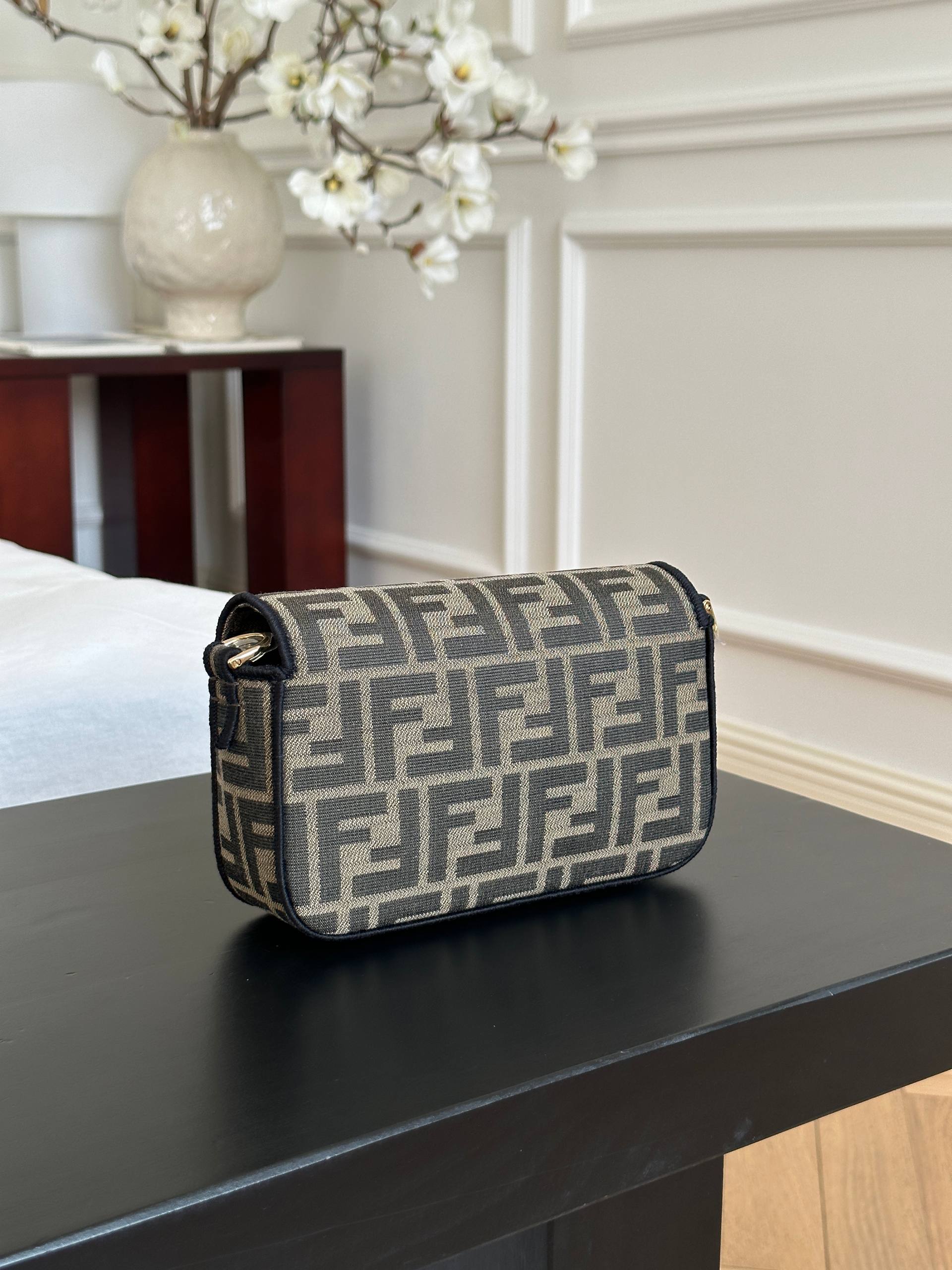 Fendi FF Zucca Jacquard Baguette Shoulder Bag