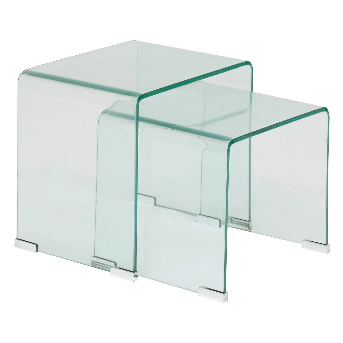 2 tables gigognes Lenia Transparent, 51x47x30 cm