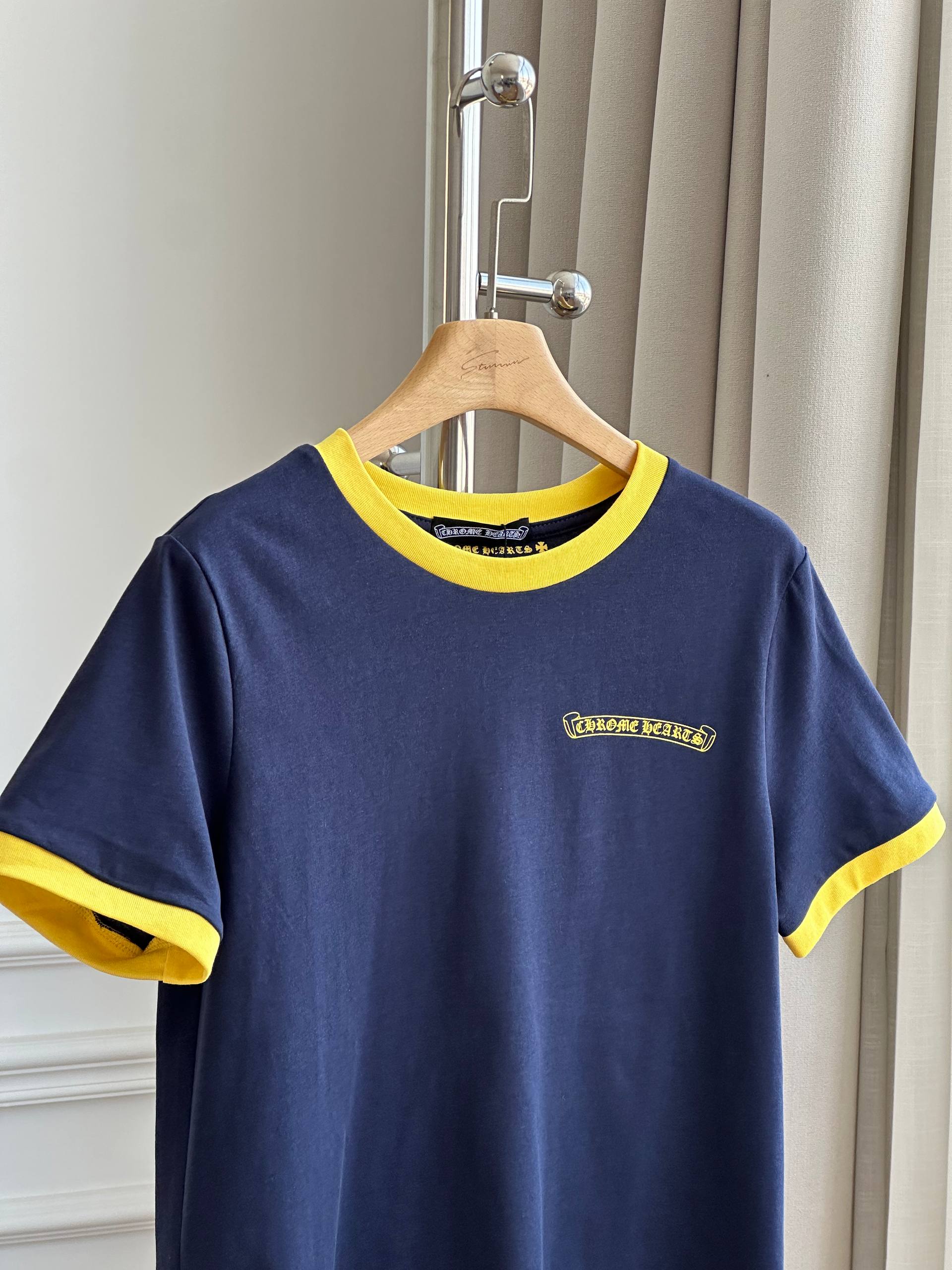 Chrome Hearts Scroll Logo Ringer Tee