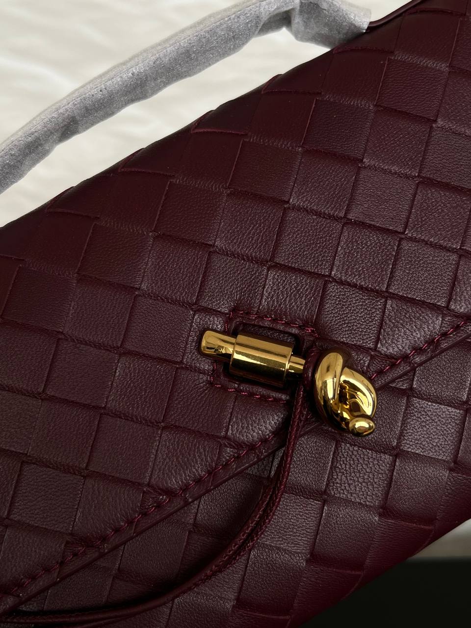 Bottega Veneta Burgundy Intrecciato Woven Lambskin Flap Long Clutch Handbag