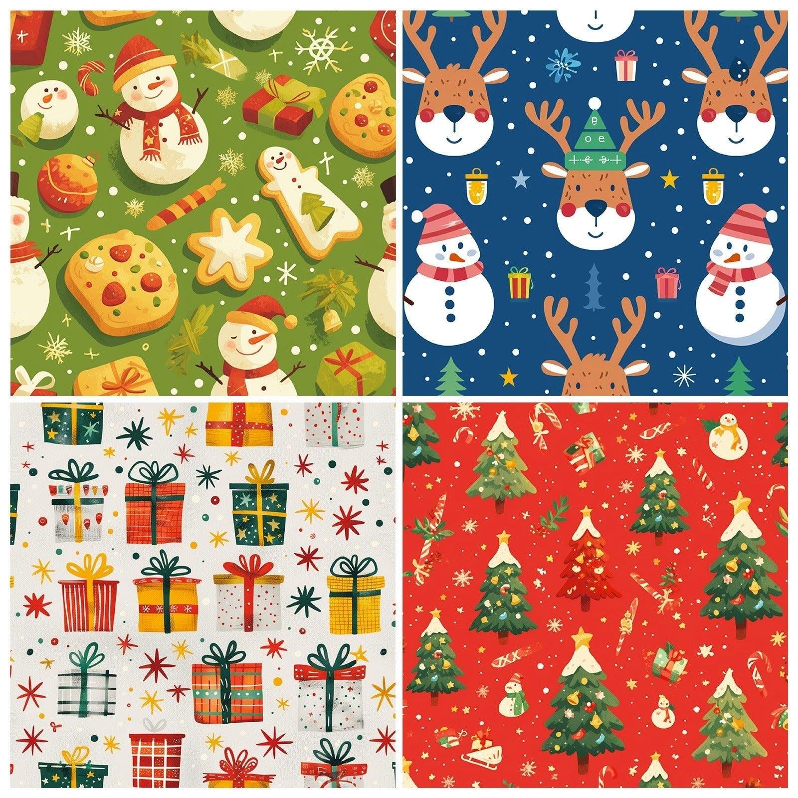 2114 12 Sheets of Christmas Eve Gift Wrapping Paper Christmas Day