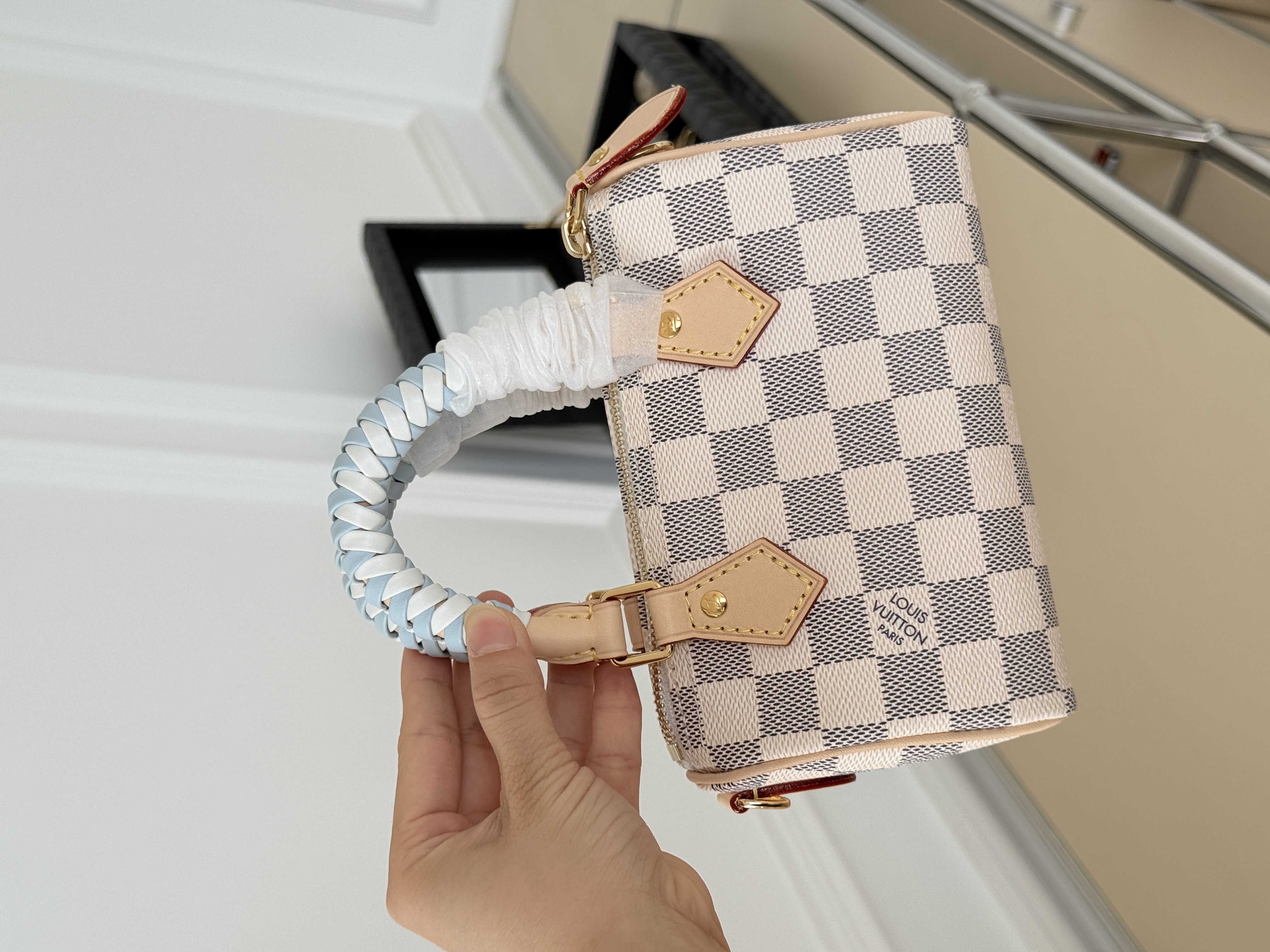 Louis Vuitton Nano Speedy Damier Azur Handbag