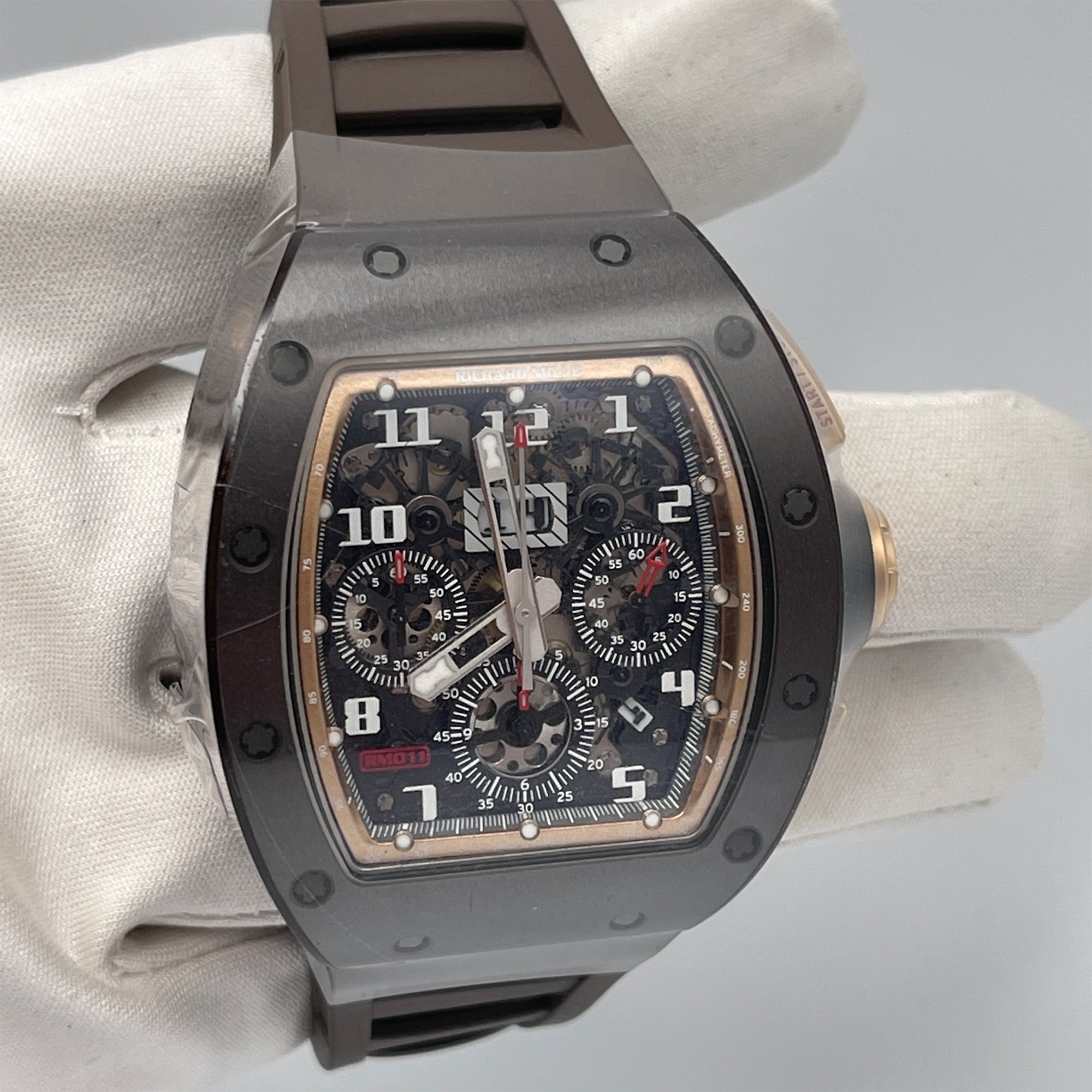 Richard Mille Brown Ceramic Rose Gold TZP Asia Edition RM011【1:1 Replica】