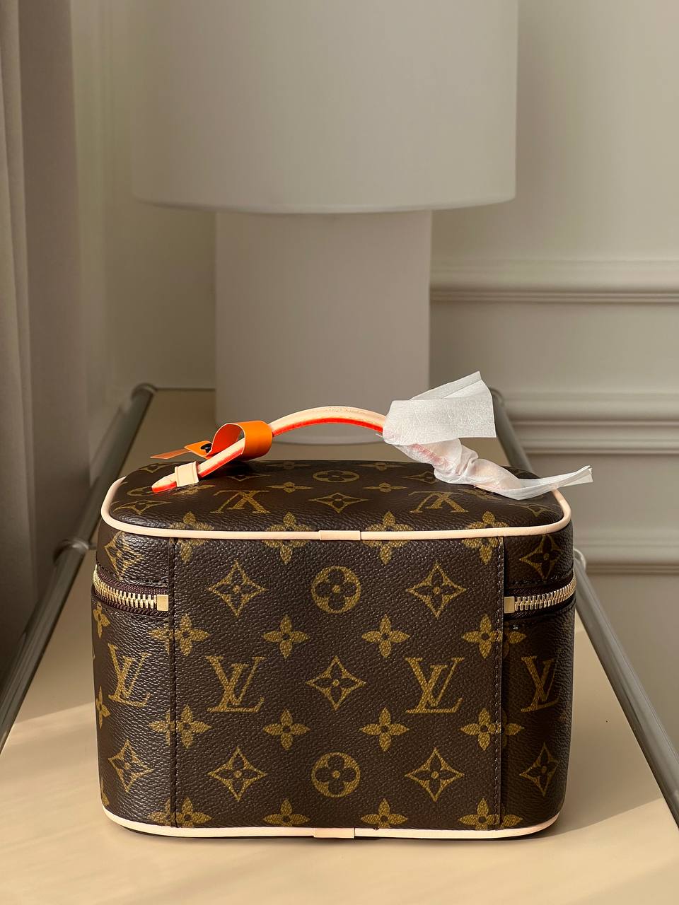 Louis Vuitton Classic Monogram Coated Canvas Leather Handheld Vanity Cosmetic Case