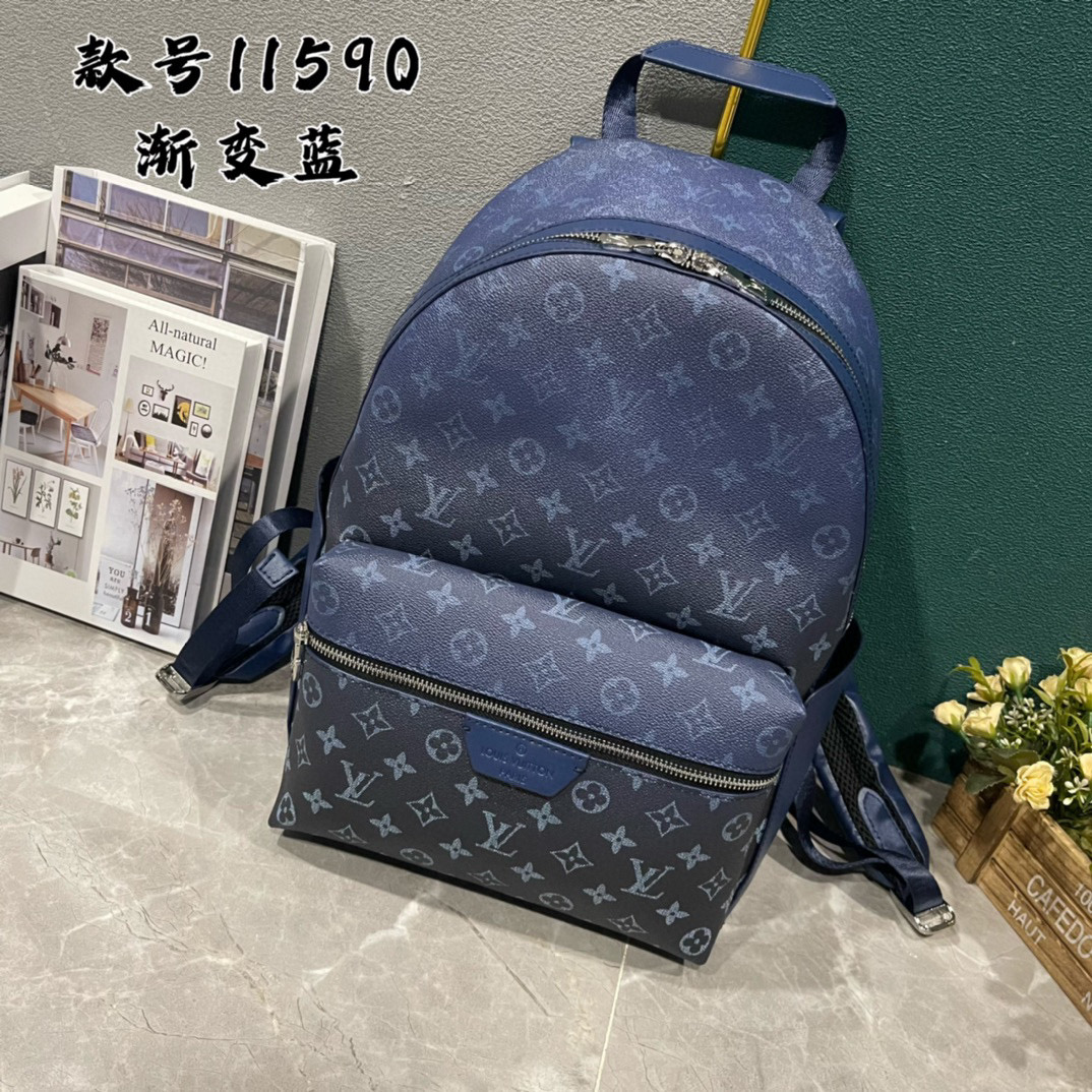 LV Discovery Monogram Eclipse Reverse Backpack Gradient Blue