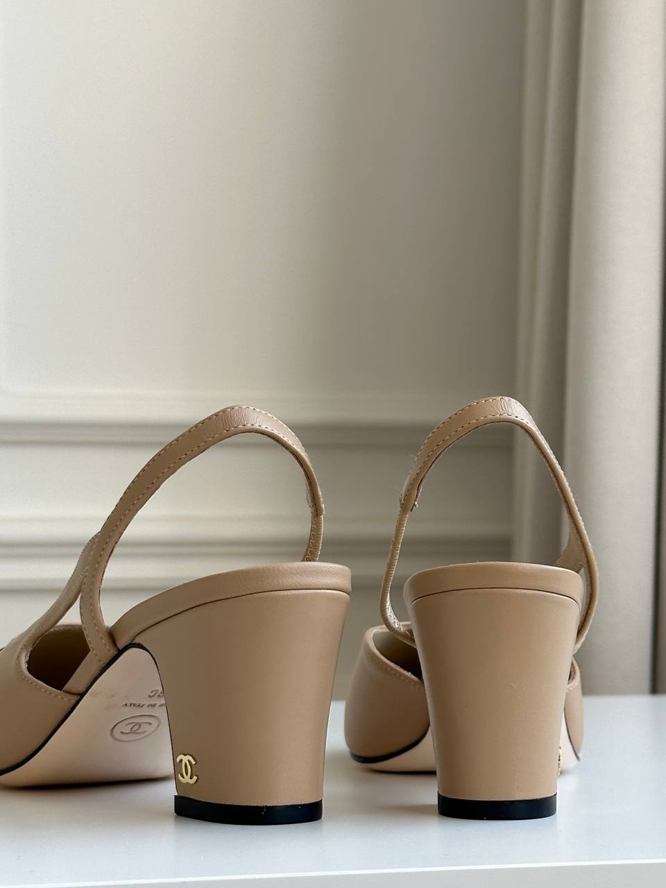 Chanel Classic Two-Tone Slingback Heels