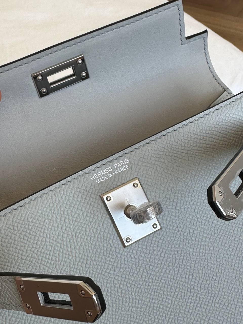 Hermès Glacier Blue Epsom Mini Kelly II Handbag With Silver Hardware