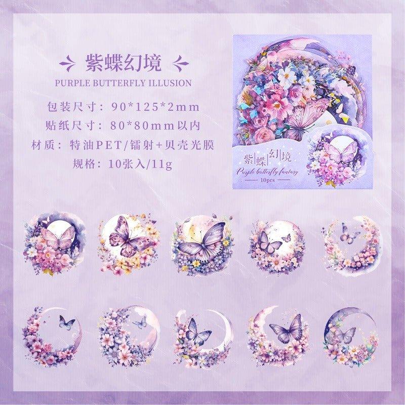 1018 Special oil PET sticker packs Xiangfu Flower Moon Series