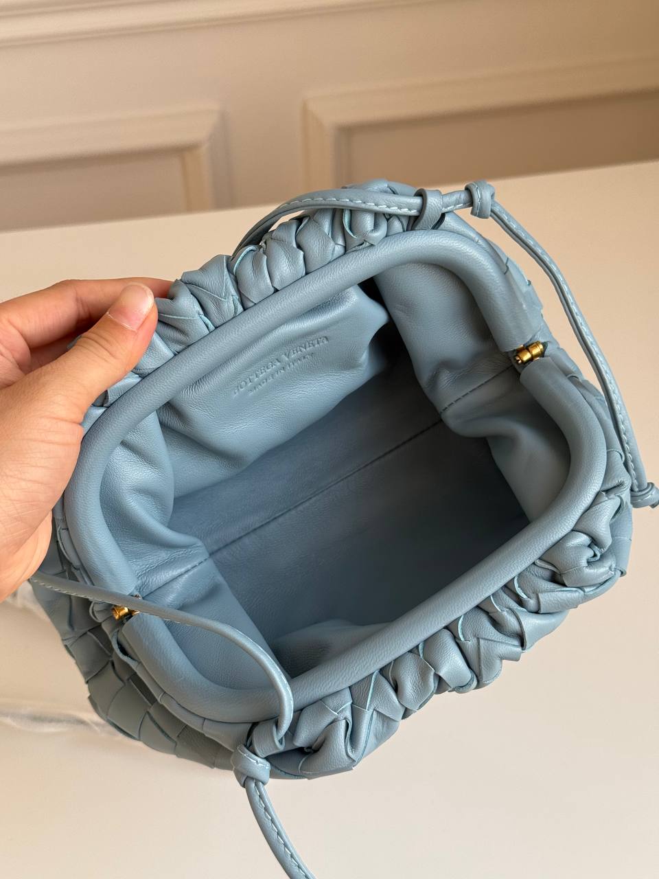 Bottega Veneta The Pouch Intrecciato Leather Clutch