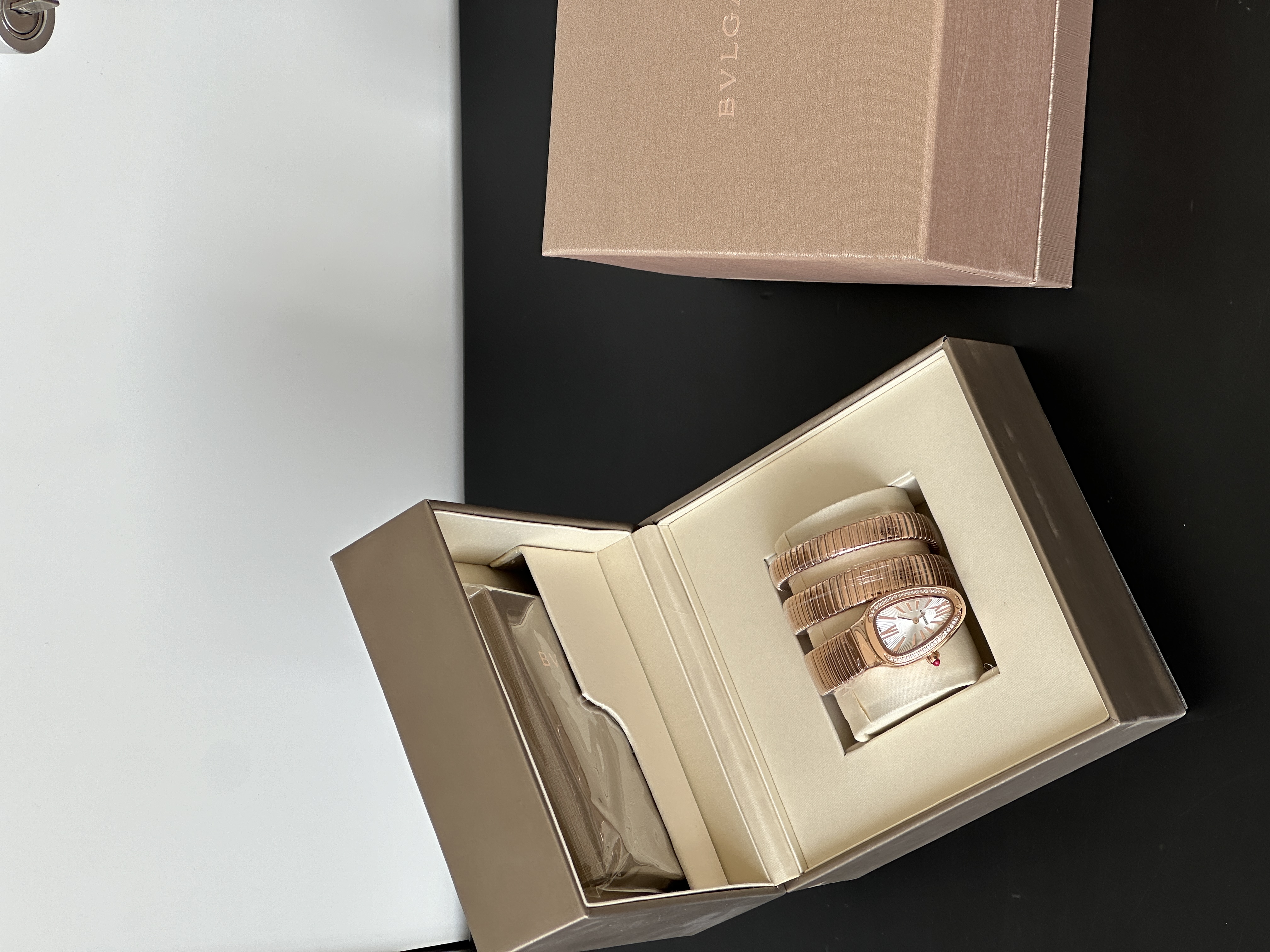 BVLGARI Serpenti Tubogas Rose Gold Diamond Snake Wrap Watch