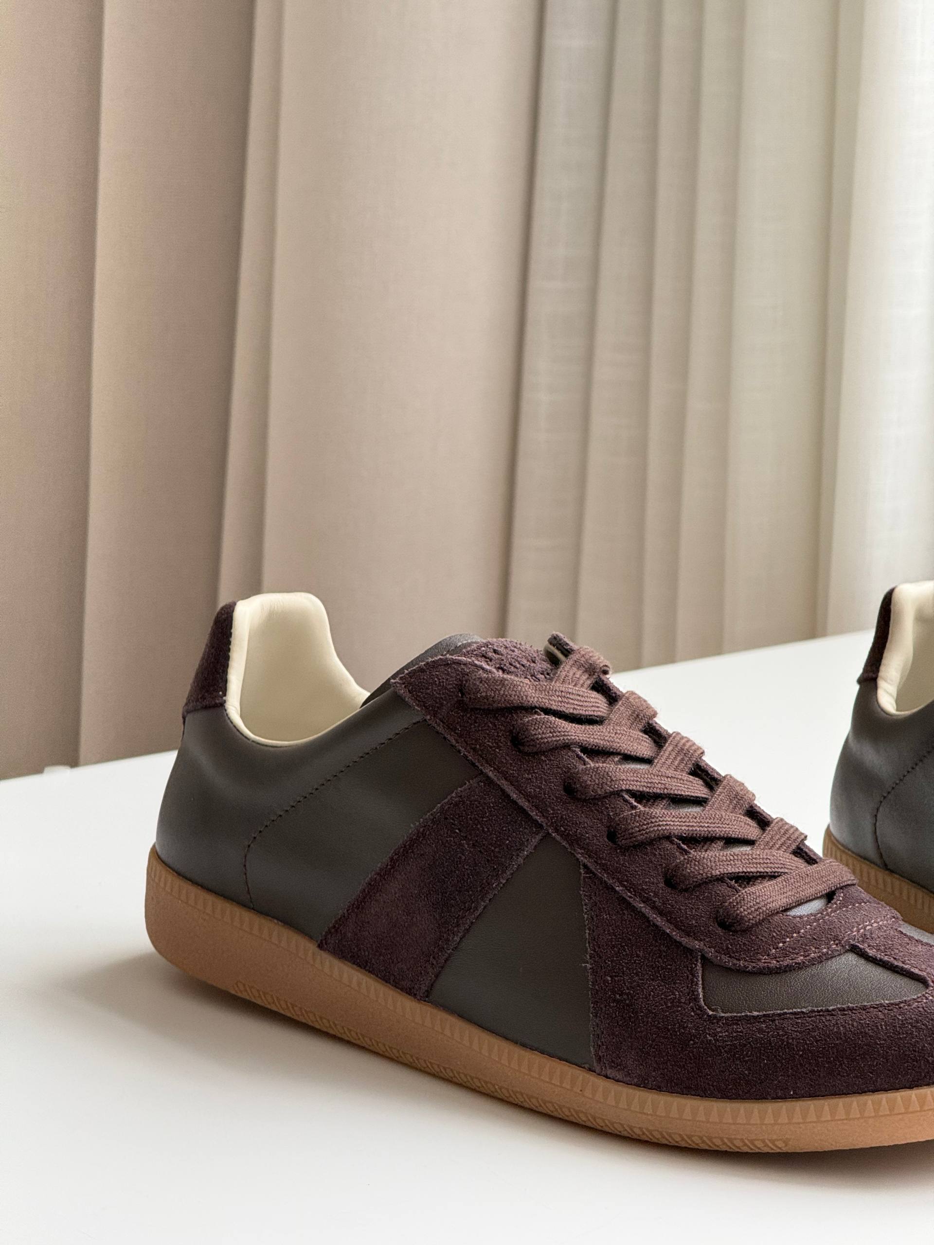 Maison Margiela Replica Low-Top Leather and Suede Sneakers