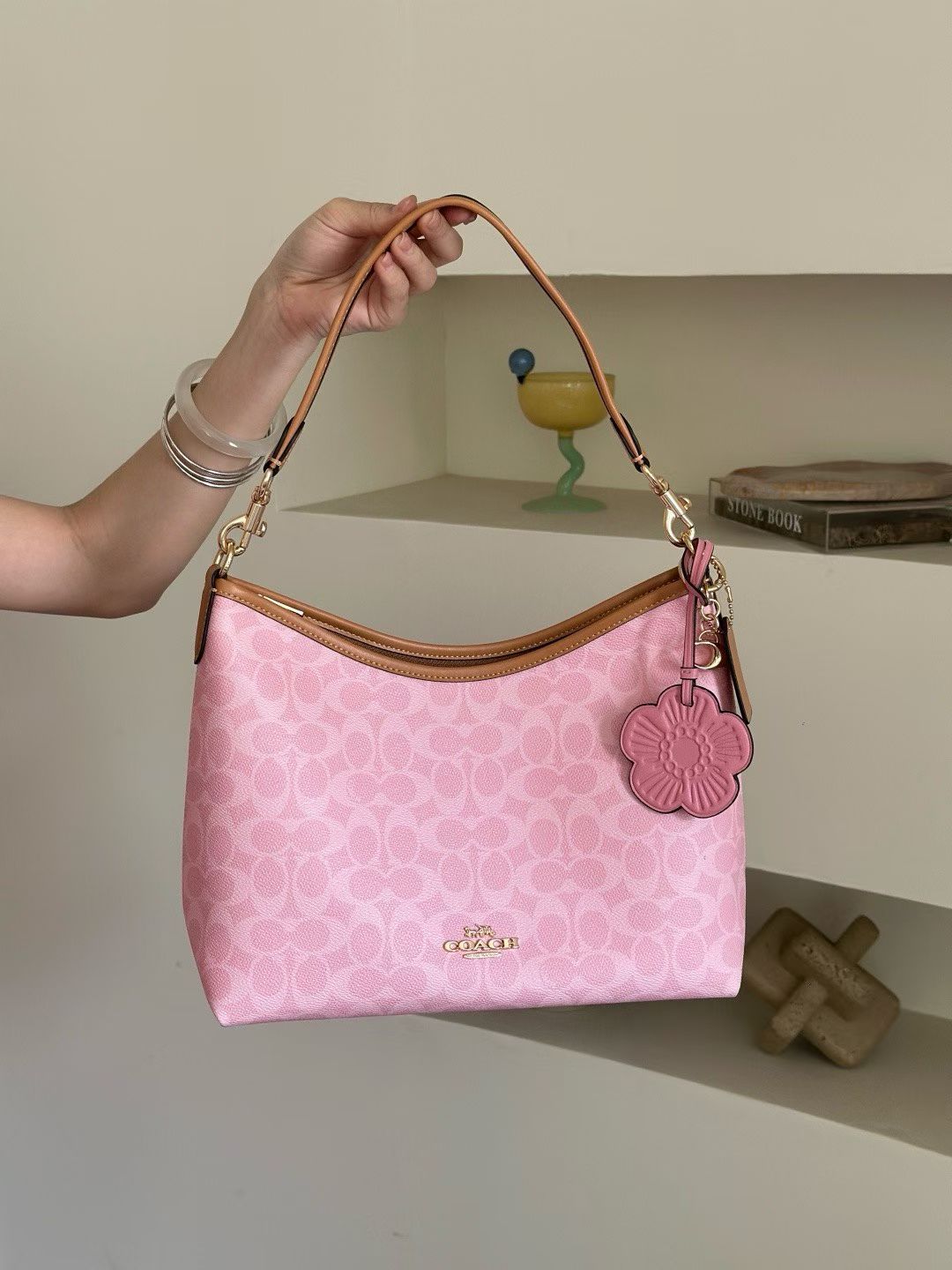 Women Handbag CEL12 Laurel Shoulder Bag In Signature Canvas With Charms