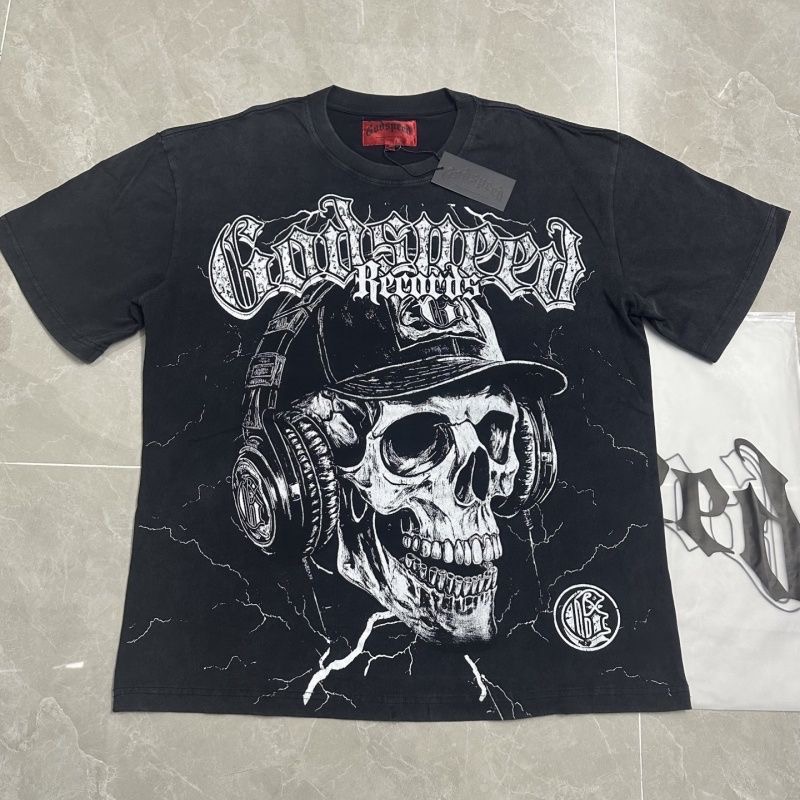 Godspeed Big Skull Tee Washed Black