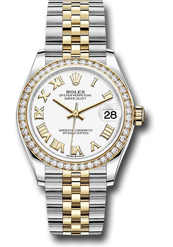 Rolex Steel and Yellow Gold Datejust 31 Watch - Diamond Bezel - White Roman Dial - Jubilee Bracelet - 278383RBR wrj【1:1 Replica】