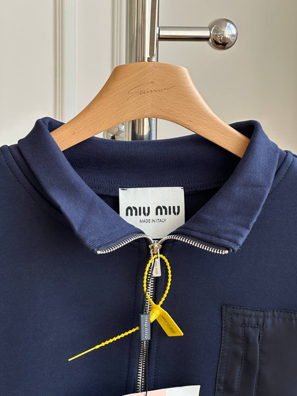Miu Miu Cropped Drawstring Zip-Up Jacket