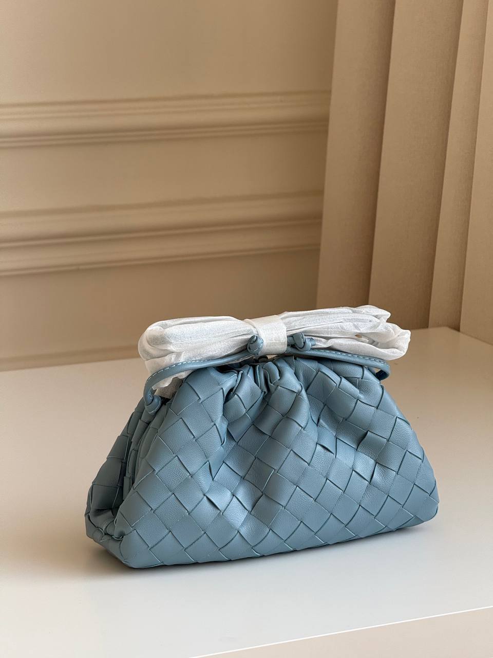 Bottega Veneta The Pouch Intrecciato Leather Clutch
