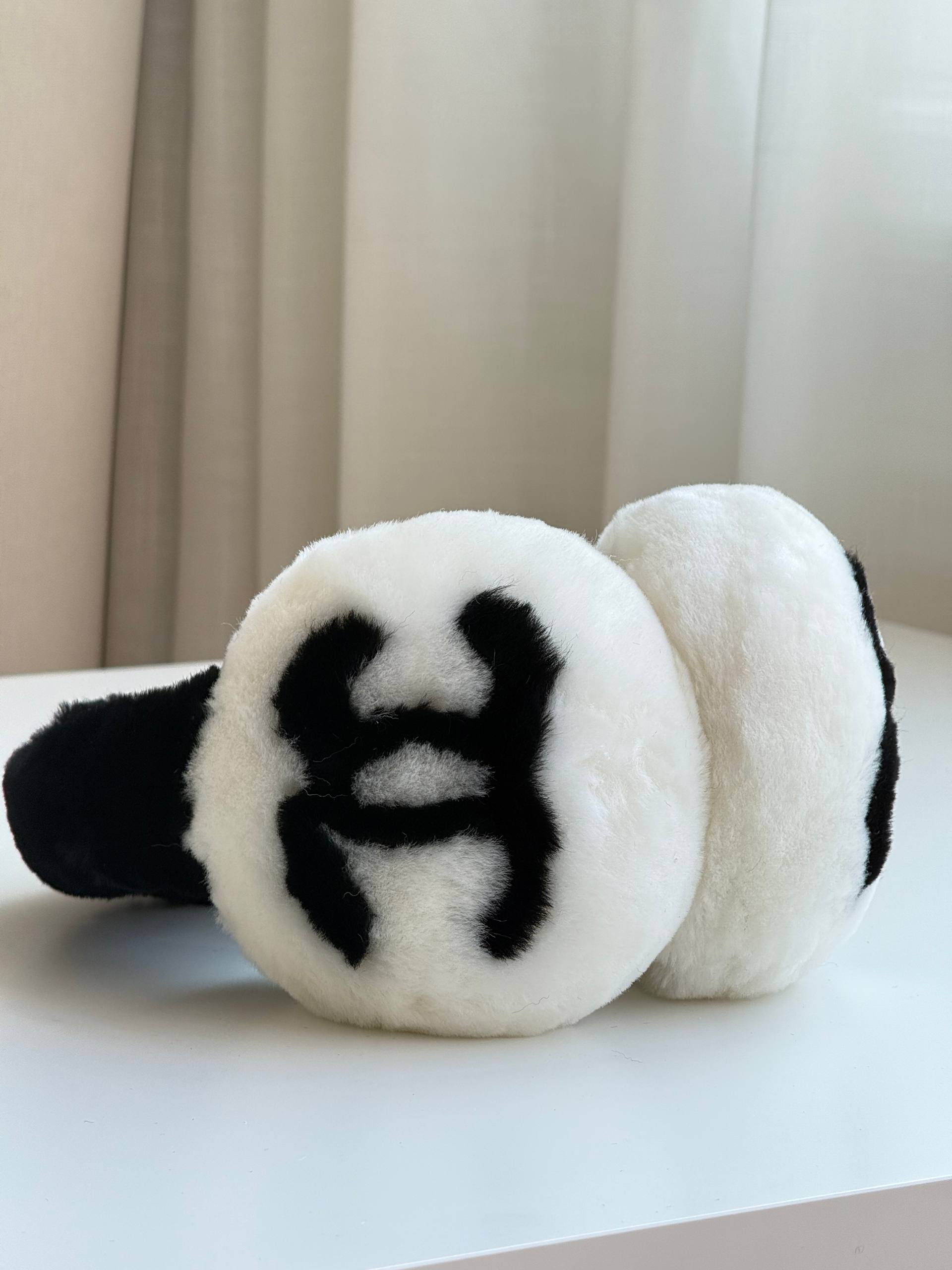 Chanel CC Logo Shearling Earmuffs