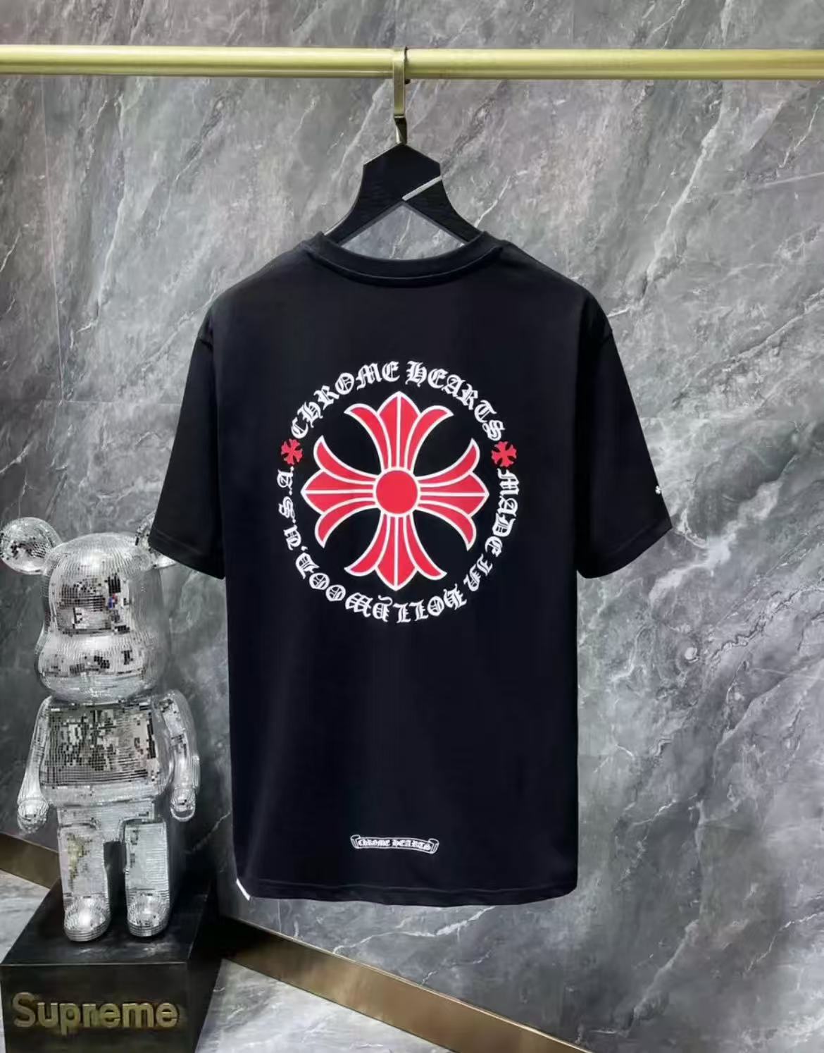 supreme x chromeheart huge sanskrit logo T-shirt