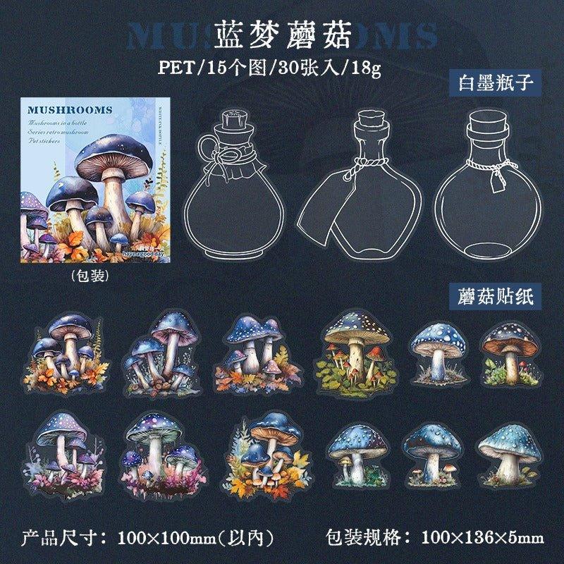 1097 PET Stickers Mushroom in a bottle series