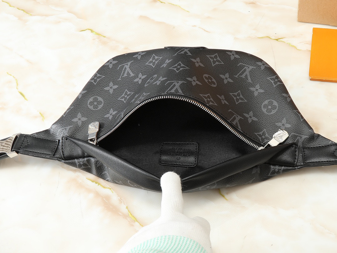 LV Discovery Print Full Logo Waist Bag Black