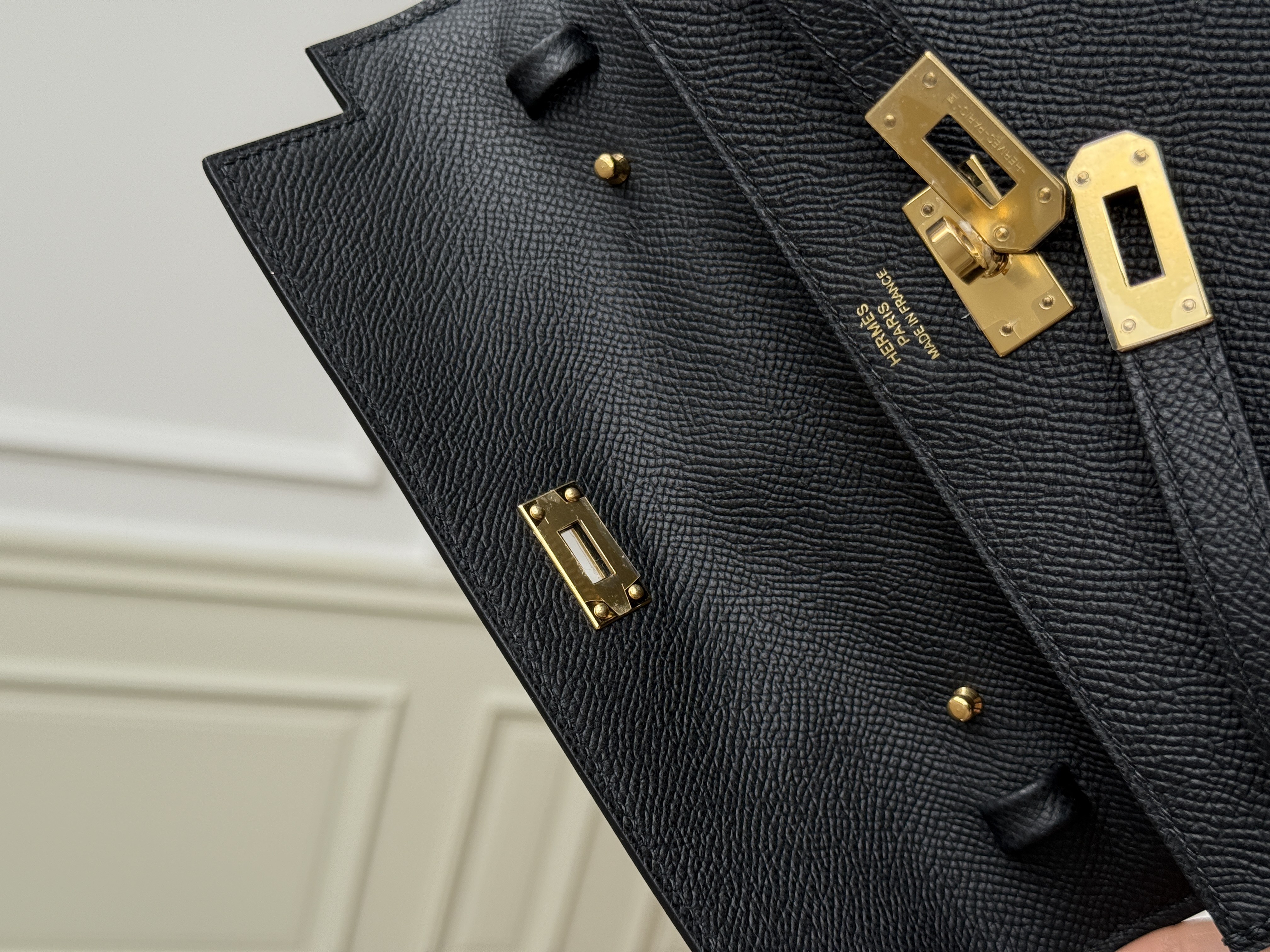 Black & Gold Perfection | Hermès Kelly Long Wallet Clutch
