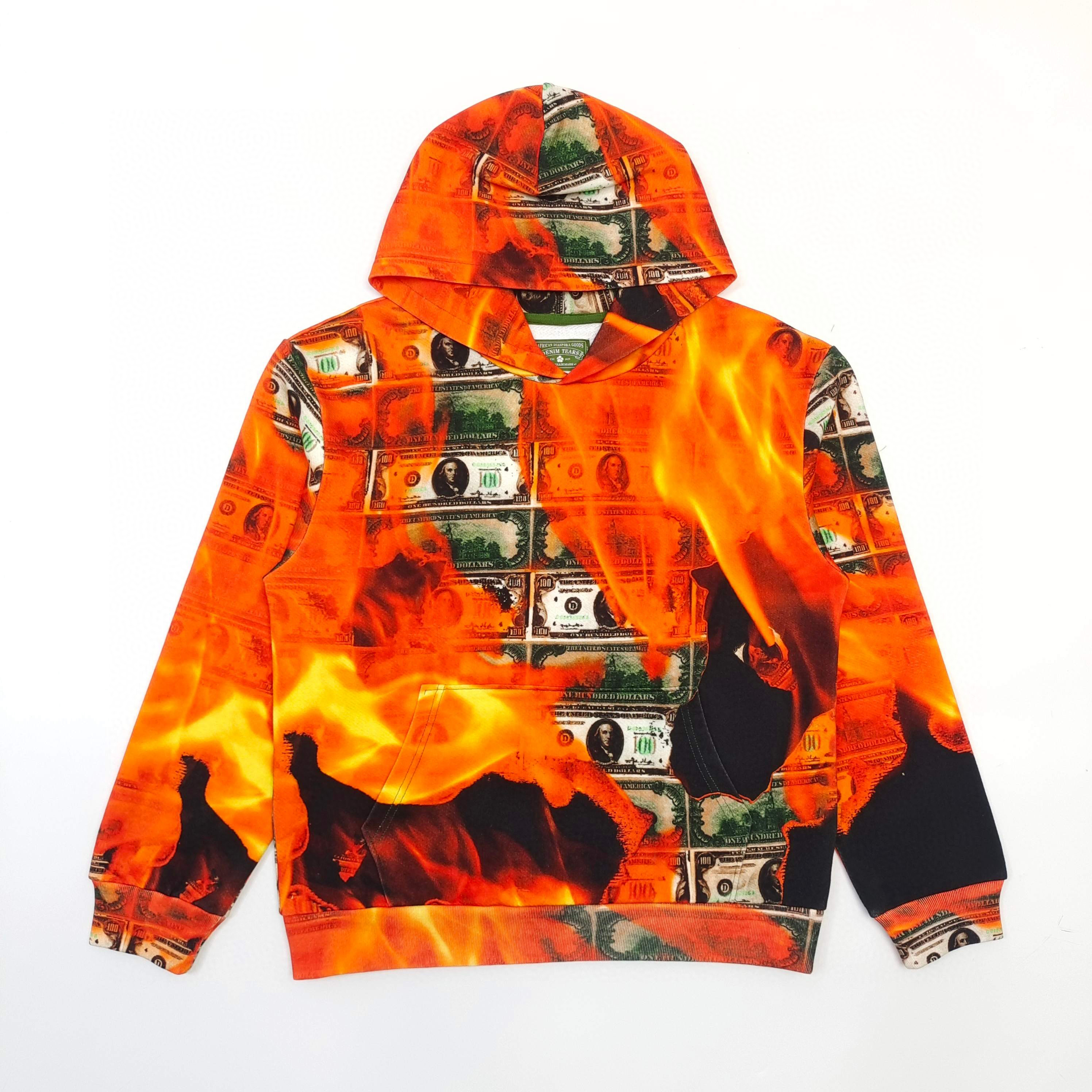 1:1 Best Quality Denim Tear Fire Dollars Hoodie