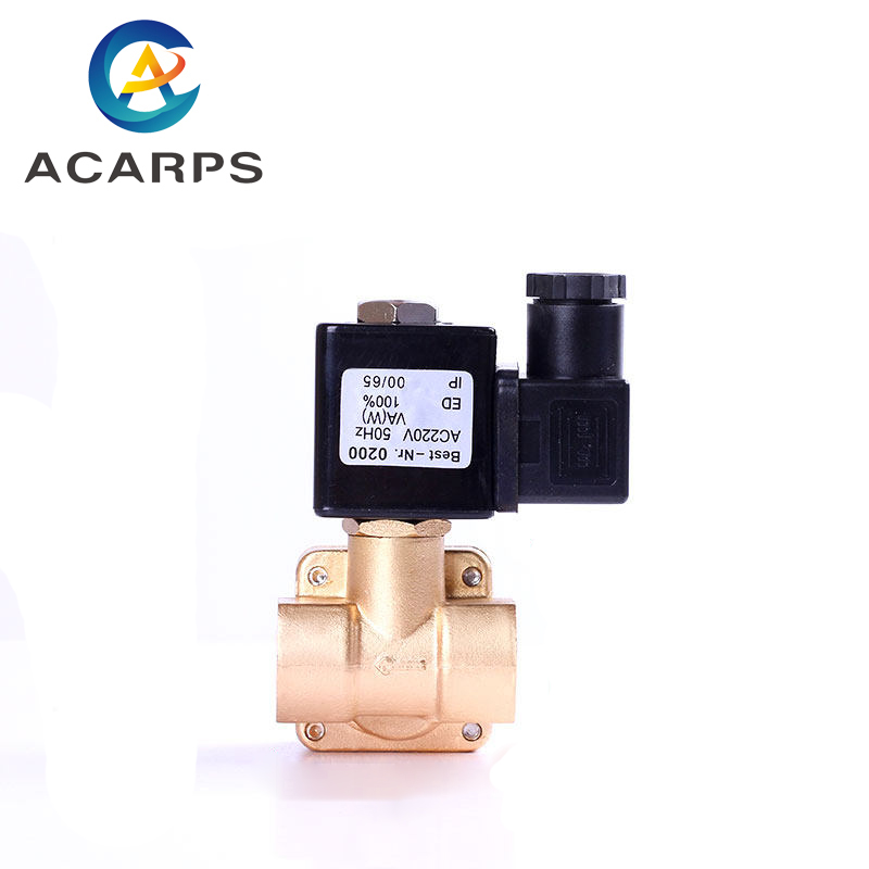 Acarps Pilot-operated Electric Solenoid Valve Brass Normally Closed IP65 Waterproof Grade DN15-DN50 16kg High Pressure Solenoid Valve Water 12V 24V 220V