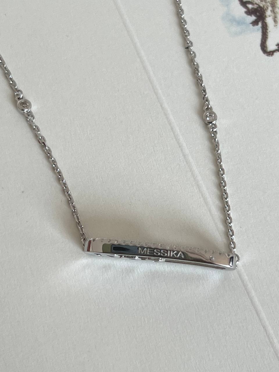 Messika Move Rectangular Three Moving Diamonds Necklace