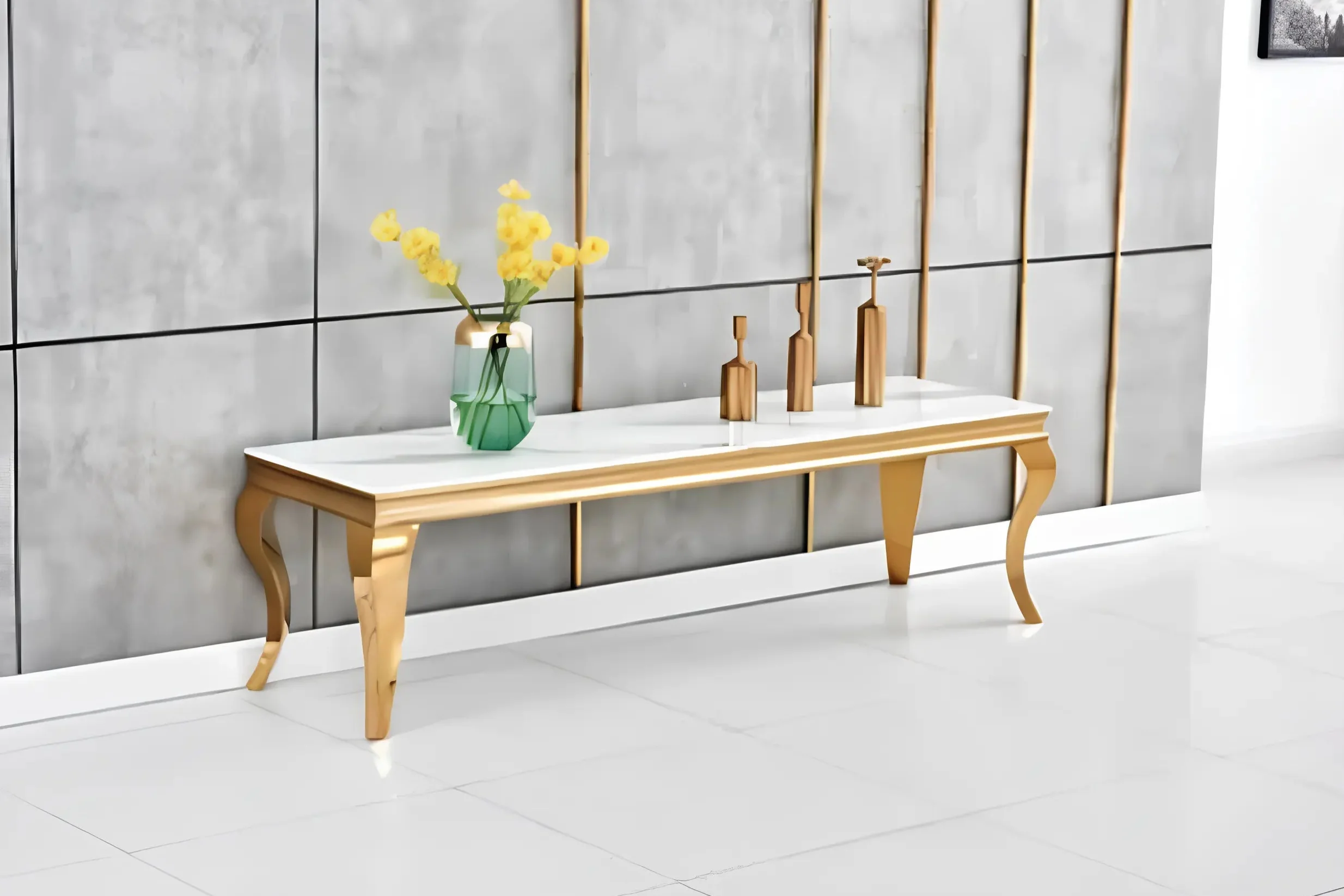 Baroque - Meuble TV Effet Marbre - 160 x 40 cm