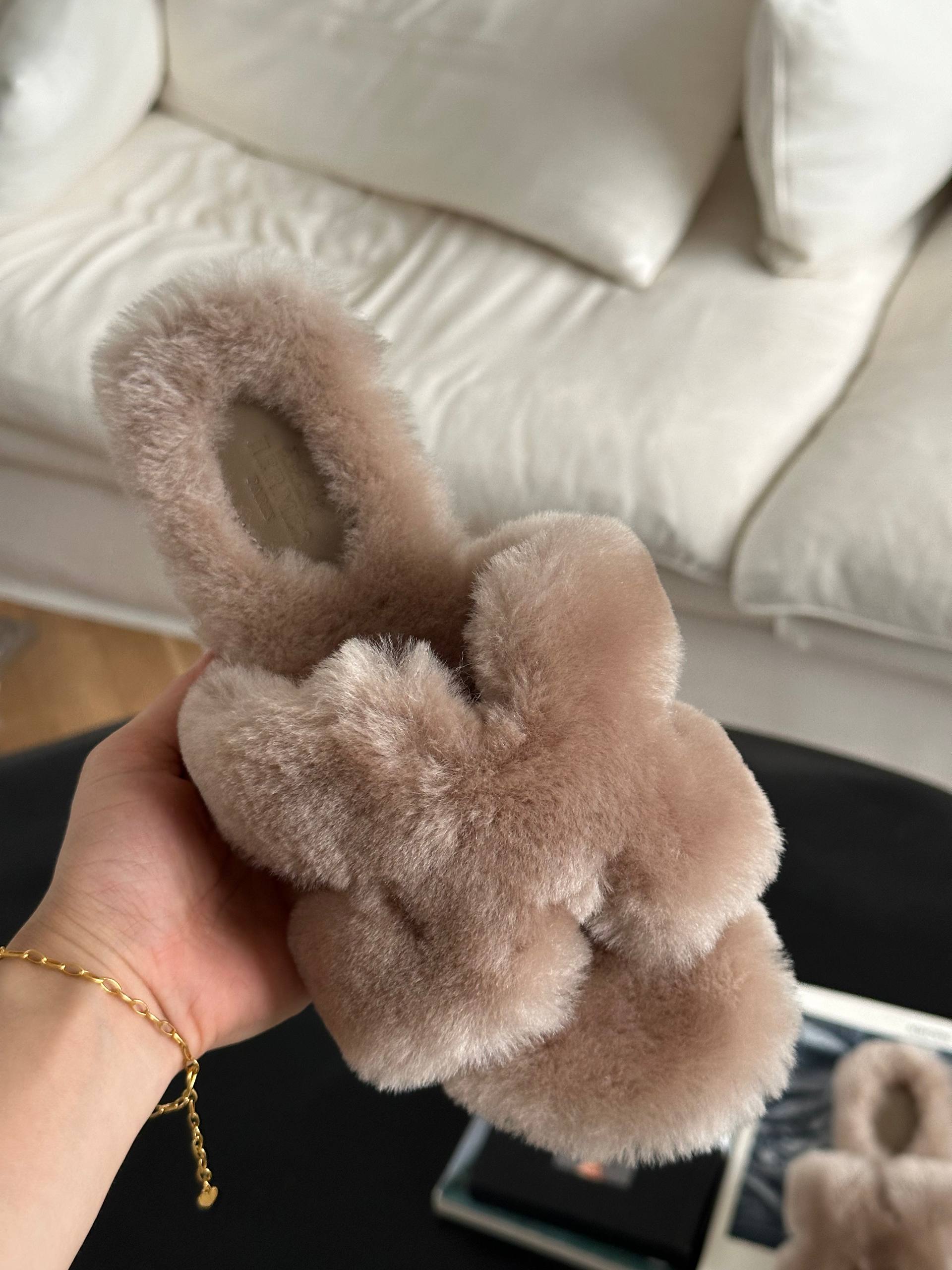 Hermès Chypre Shearling Fur Slippers