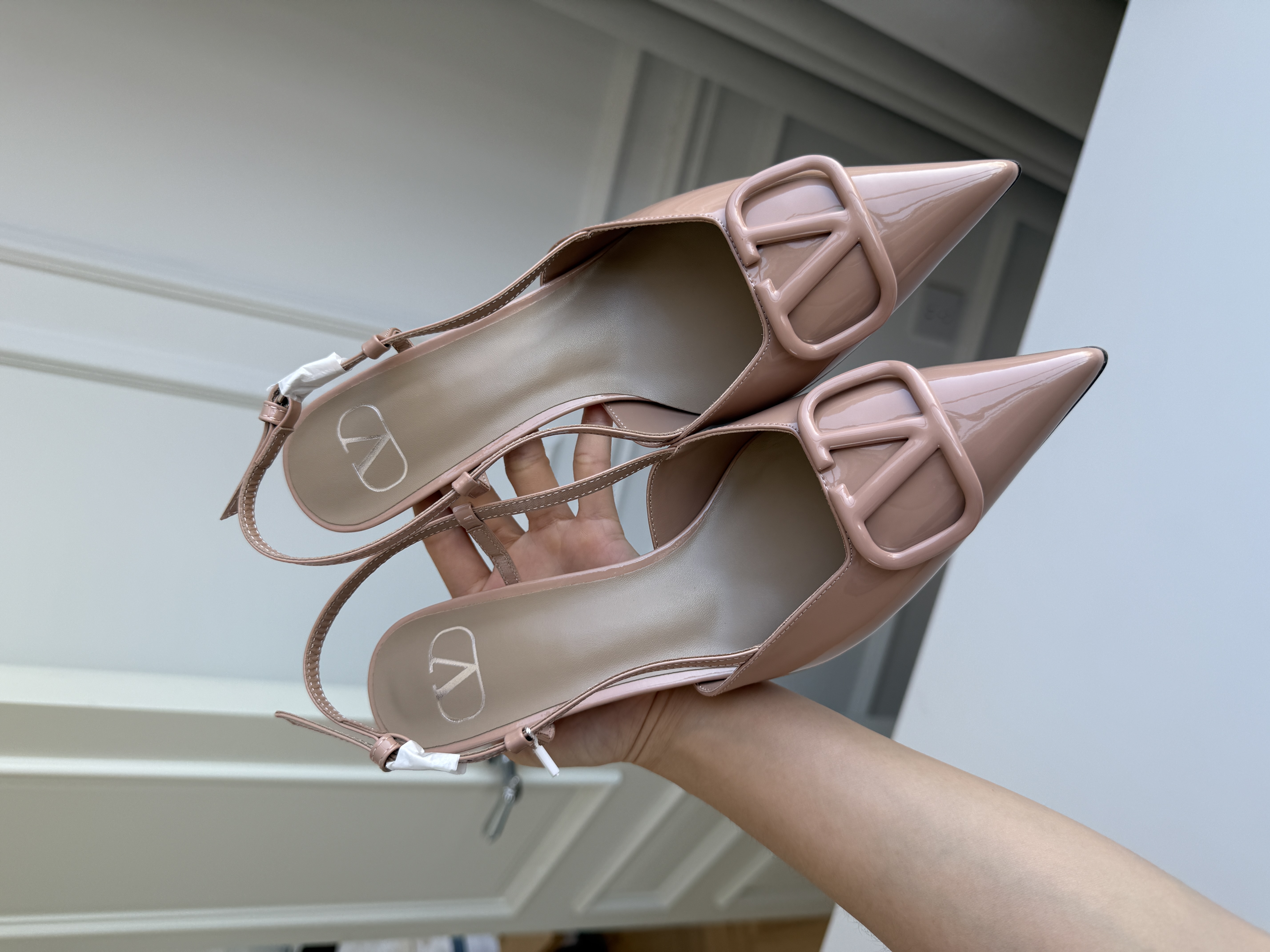 Valentino Garavani VLogo Patent Leather Slingback Pumps